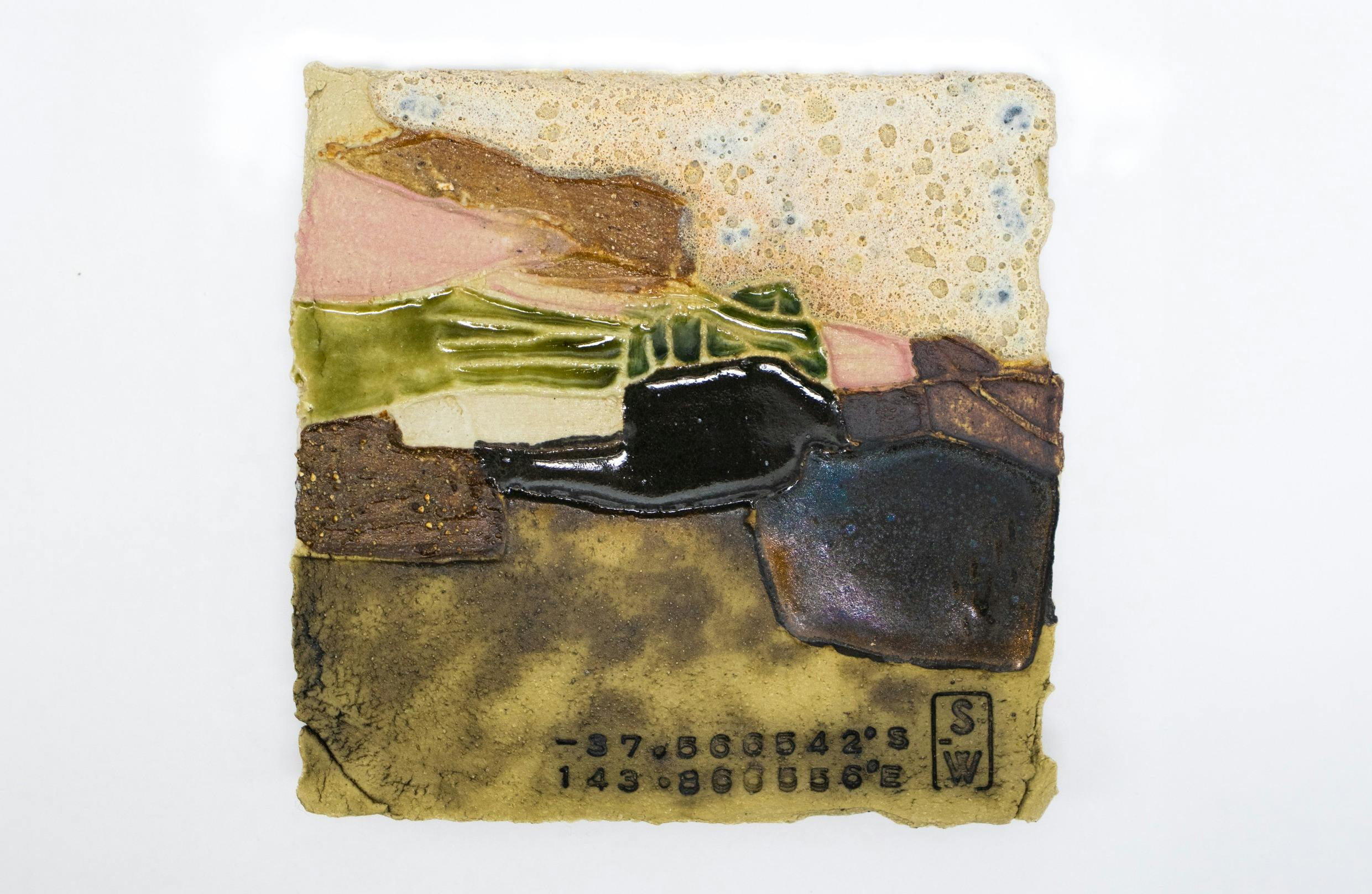 Photo of a ceramic artwork titled 'Terrains of Mourning and Monument