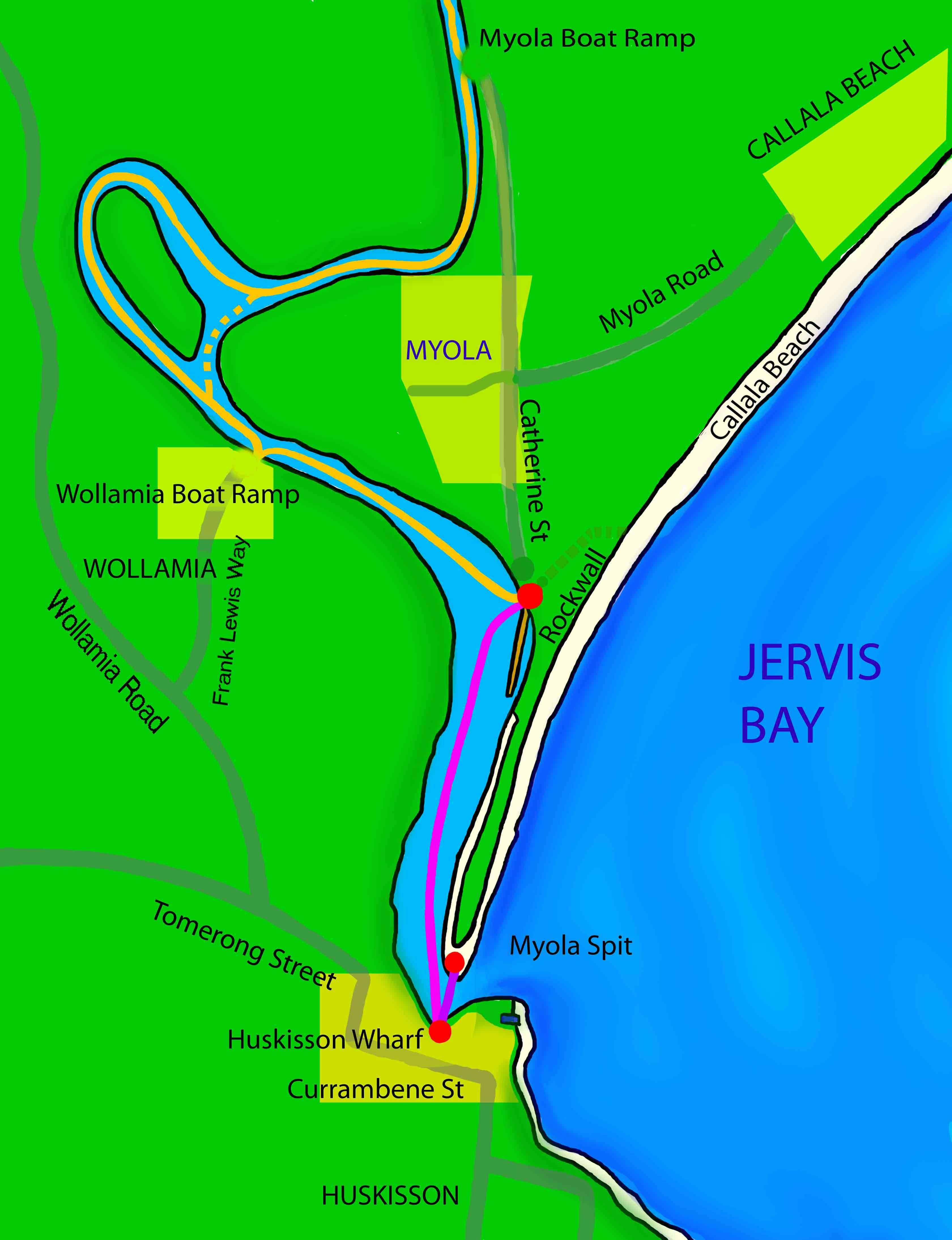 Ferry route map