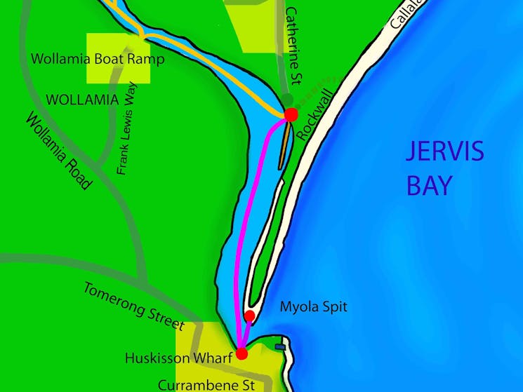 Ferry route map