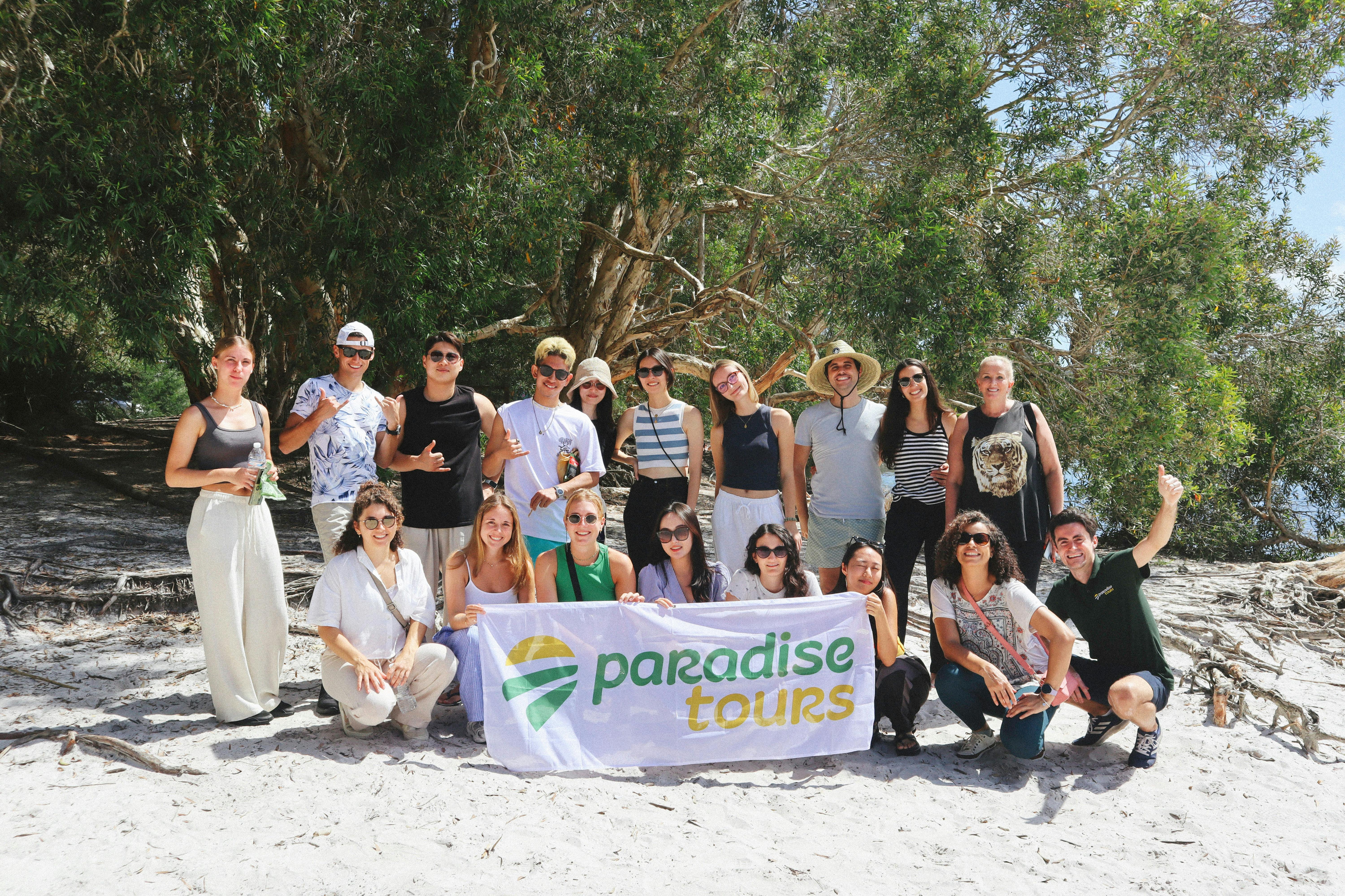 Paradise Tours group at Brown Lake, North Stradbroke Island