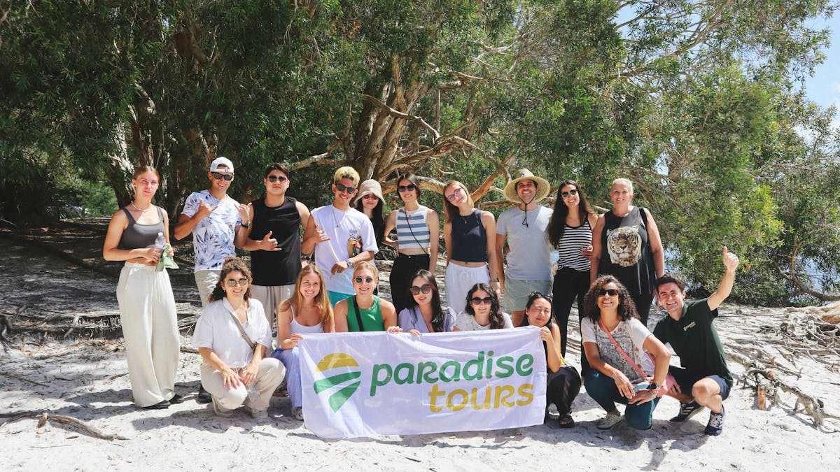 Paradise Tours group at Brown Lake, North Stradbroke Island