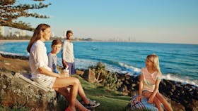Family on headland at Burleigh Head.