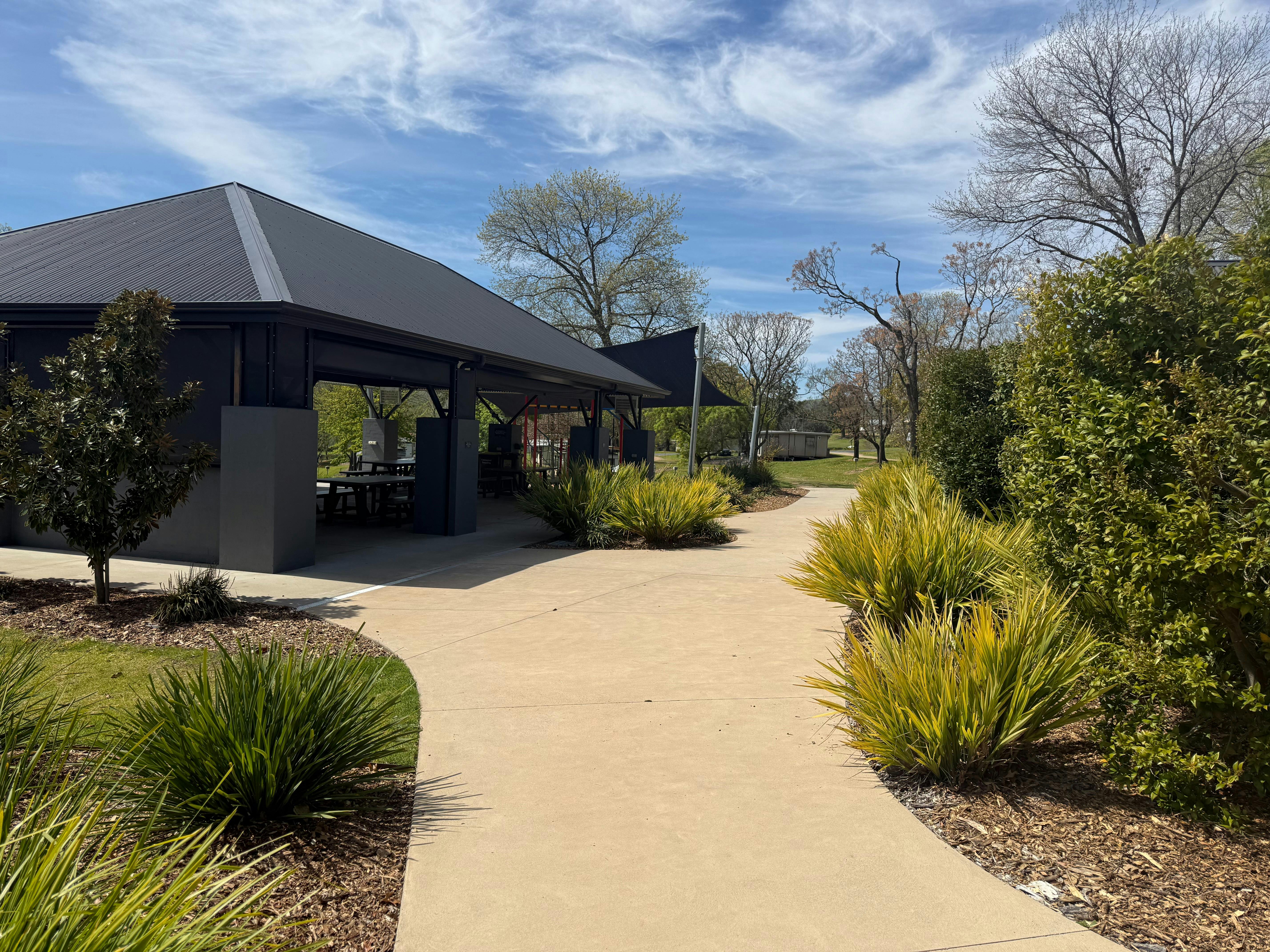 Gardens surrounding the camp kitchen and amenities