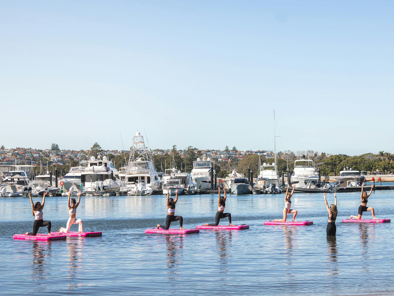 A private group Aqua Sculpt session on Sydney Harbour