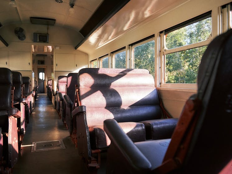 First class 1949 style - leather reversible seats and fresh air