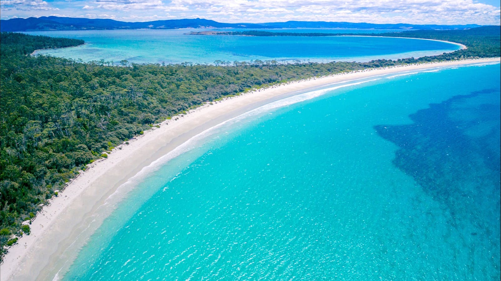 Lunch at renowned Riedle Bay, Maria Island