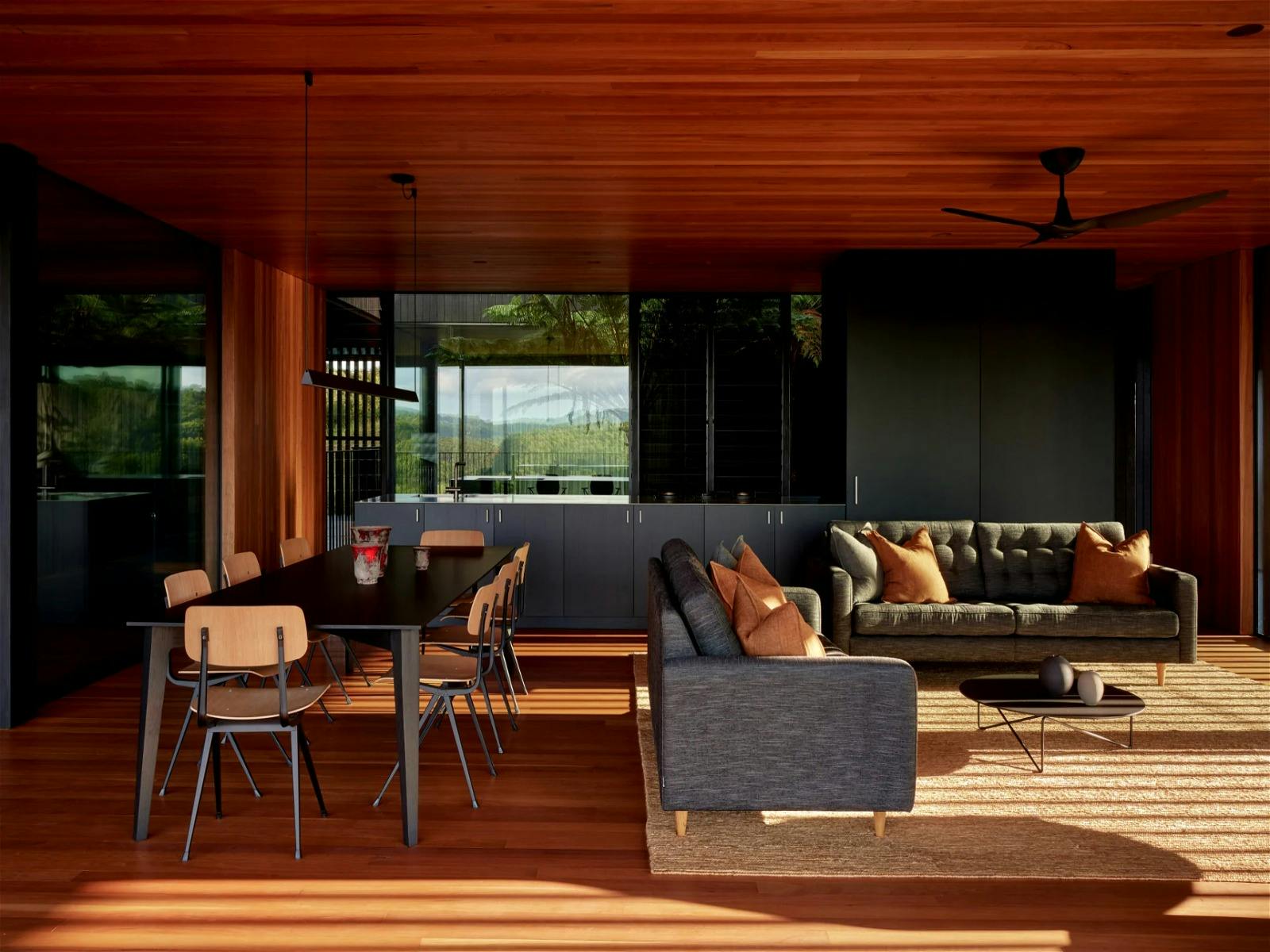 spacious living area that effortlessly connects to the dining space and stunning kitchen