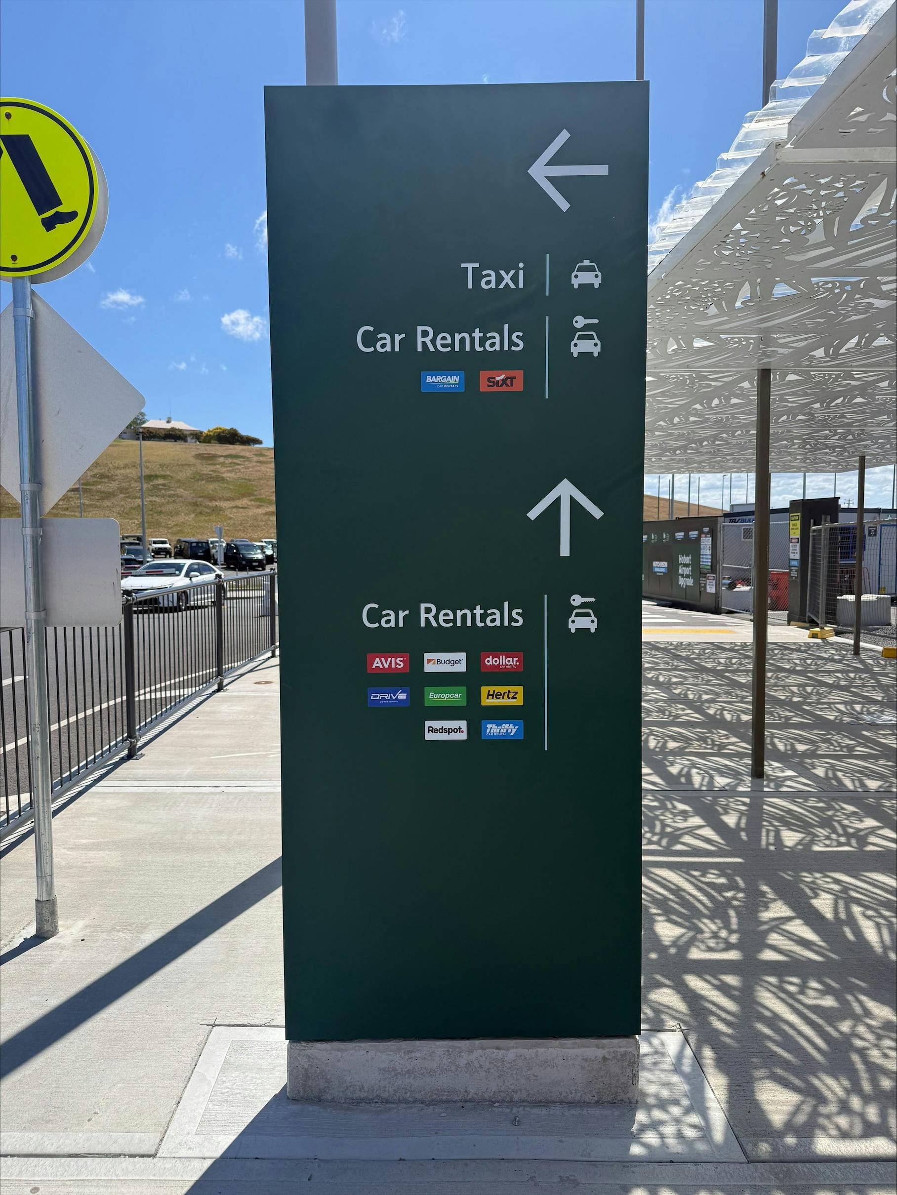 Car Rental board at HBA