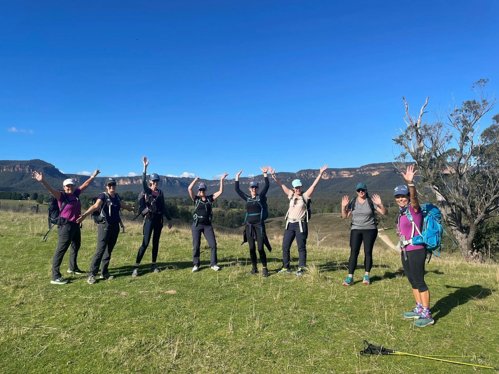 Group jumping for joy