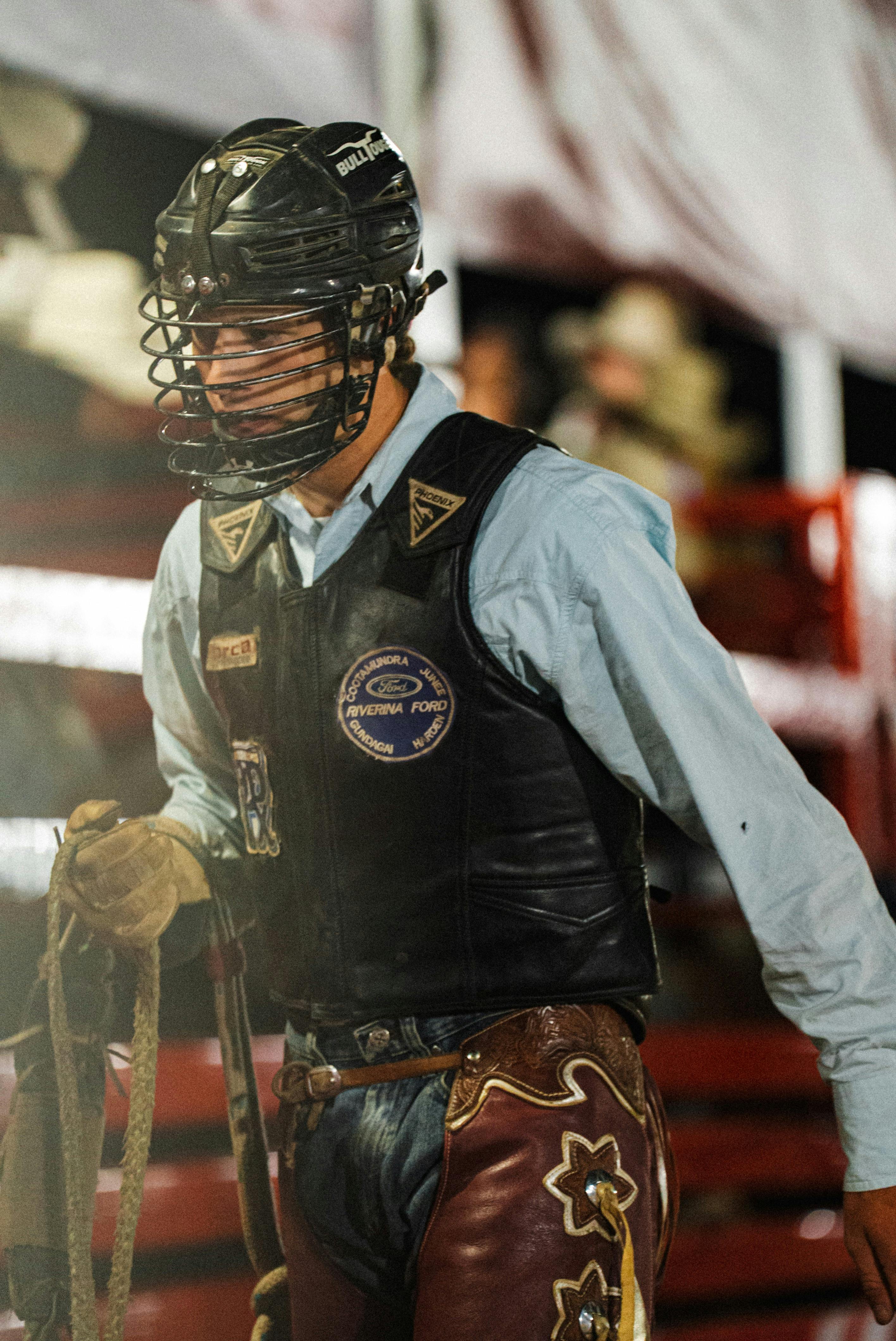 Bull Rider after finishing his ride
