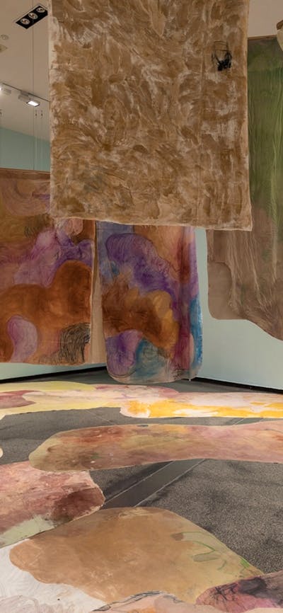 installation image of Jahnne Pasco-White's w, Embodied watery entanglements, Like a Wheel That Turns