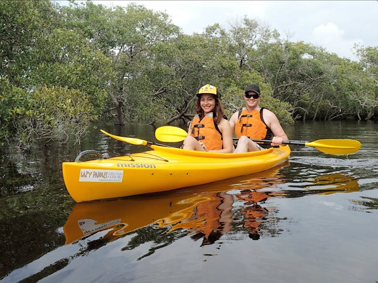 Couple enjoying tour with Lazy Paddles