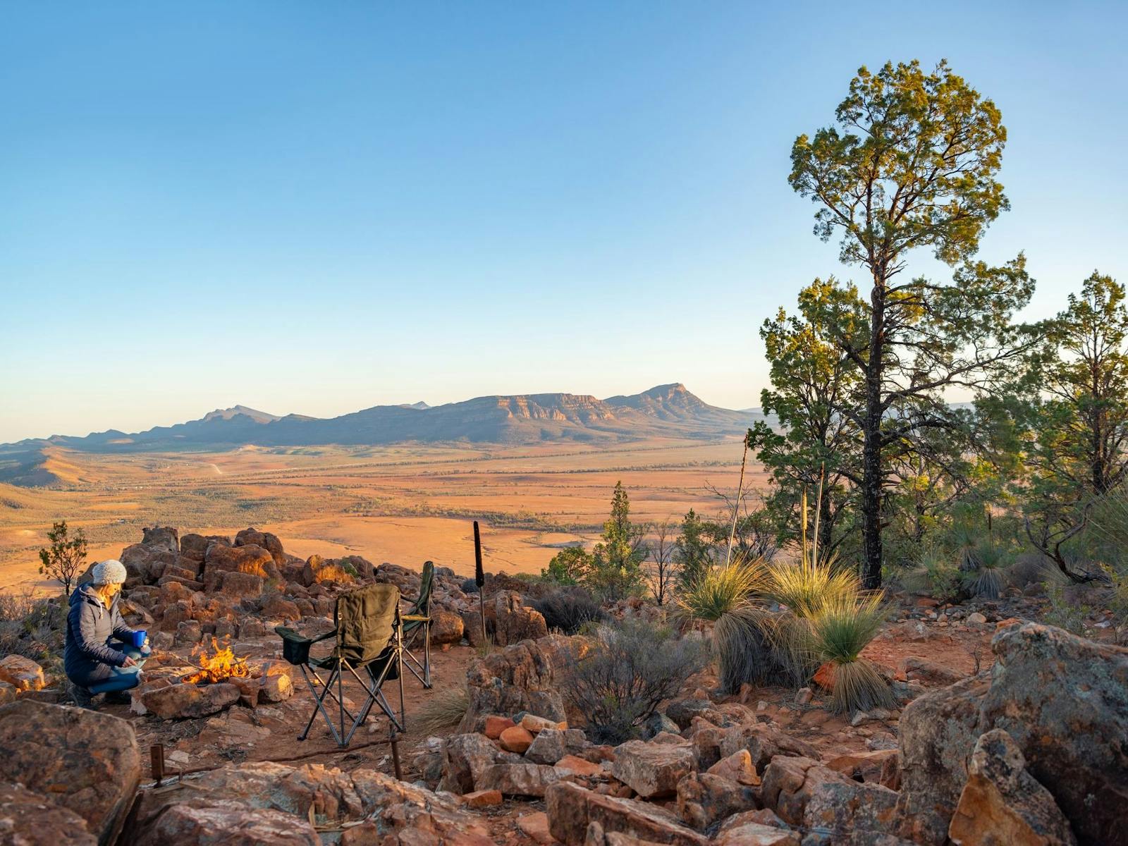 View from Chace Range while enjoying morning breakfast on a Heli-Camping experience