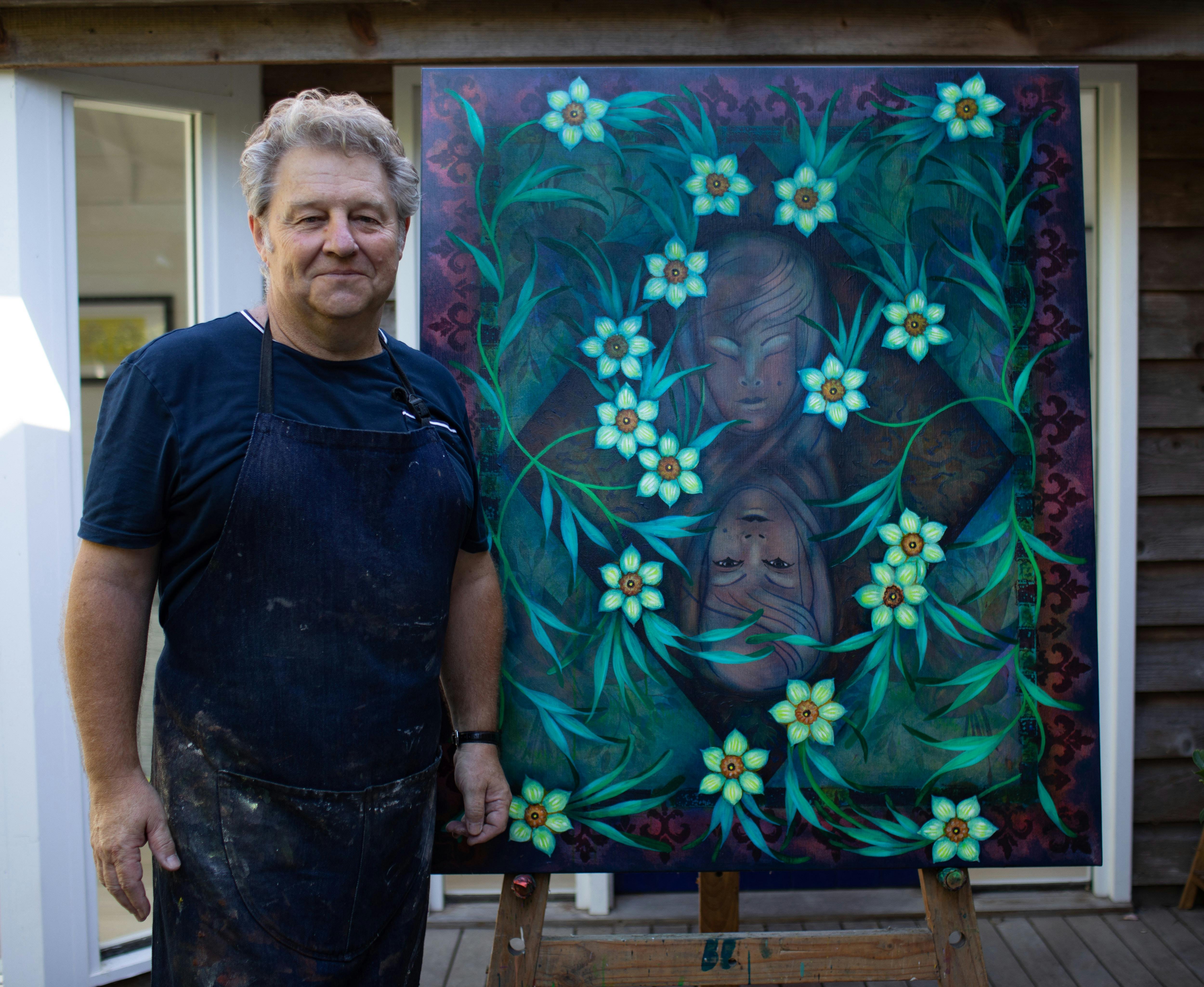 David Glynn Davies in his studio
