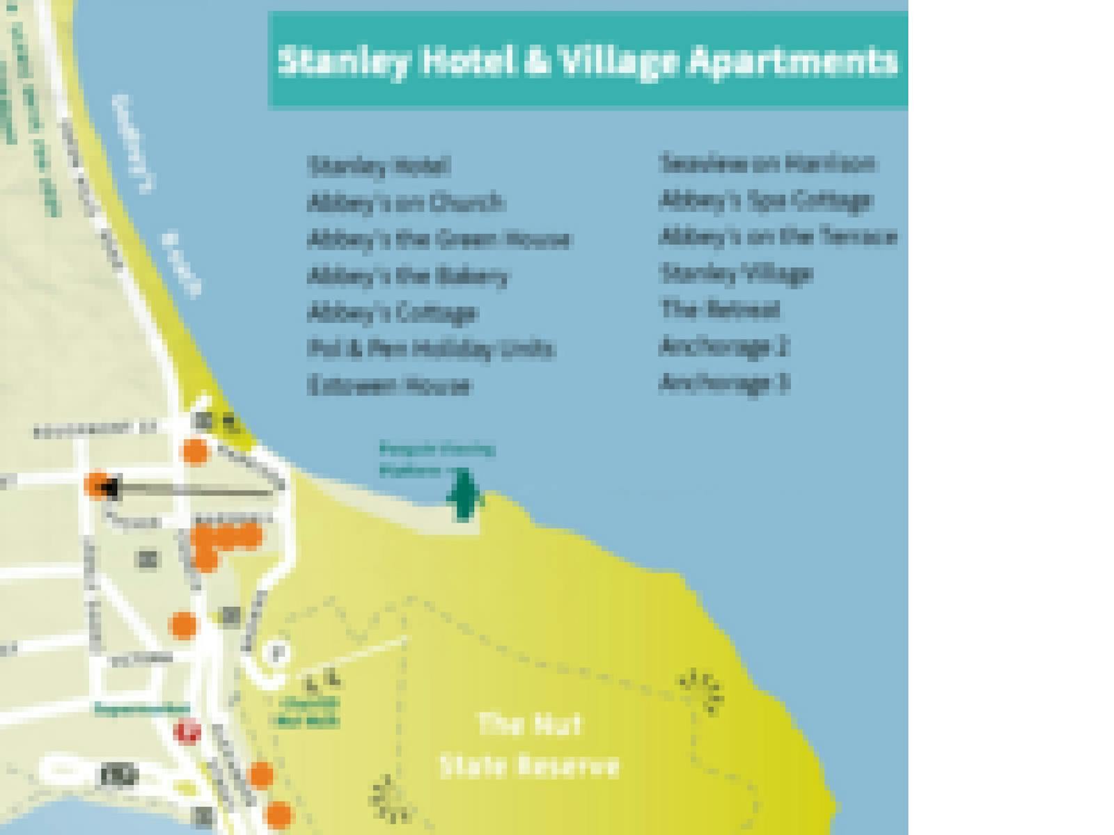 Stanley town map showing Pol & Pen location