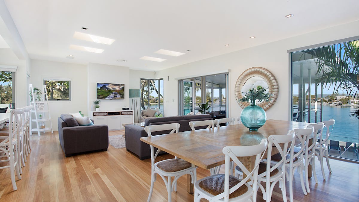 Open plan living and dining