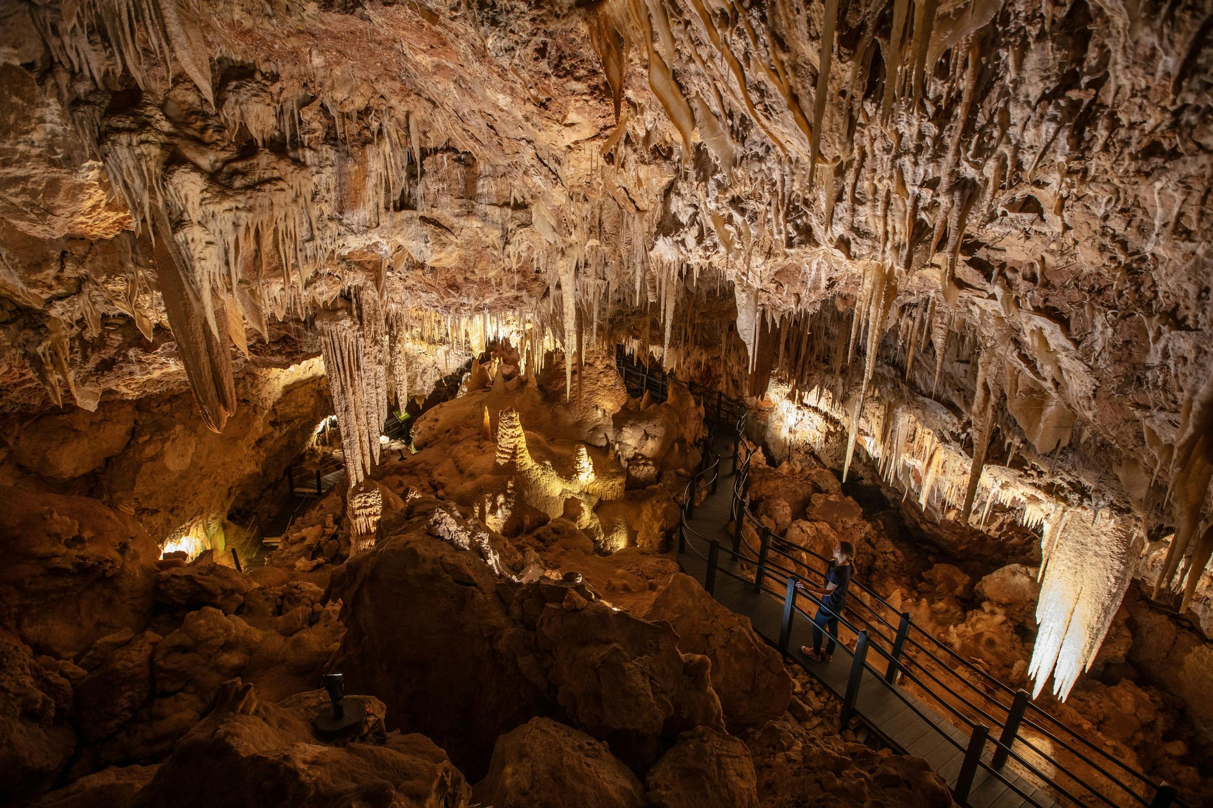 Inside Ngilgi Cave in Yallingup