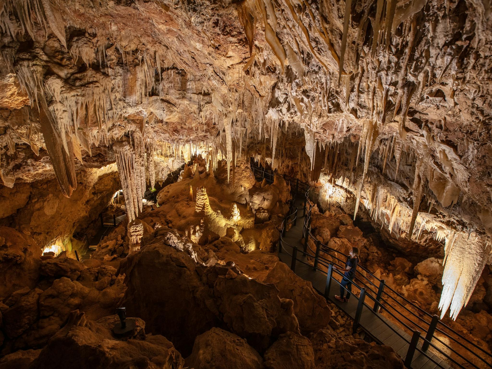 Inside Ngilgi Cave in Yallingup