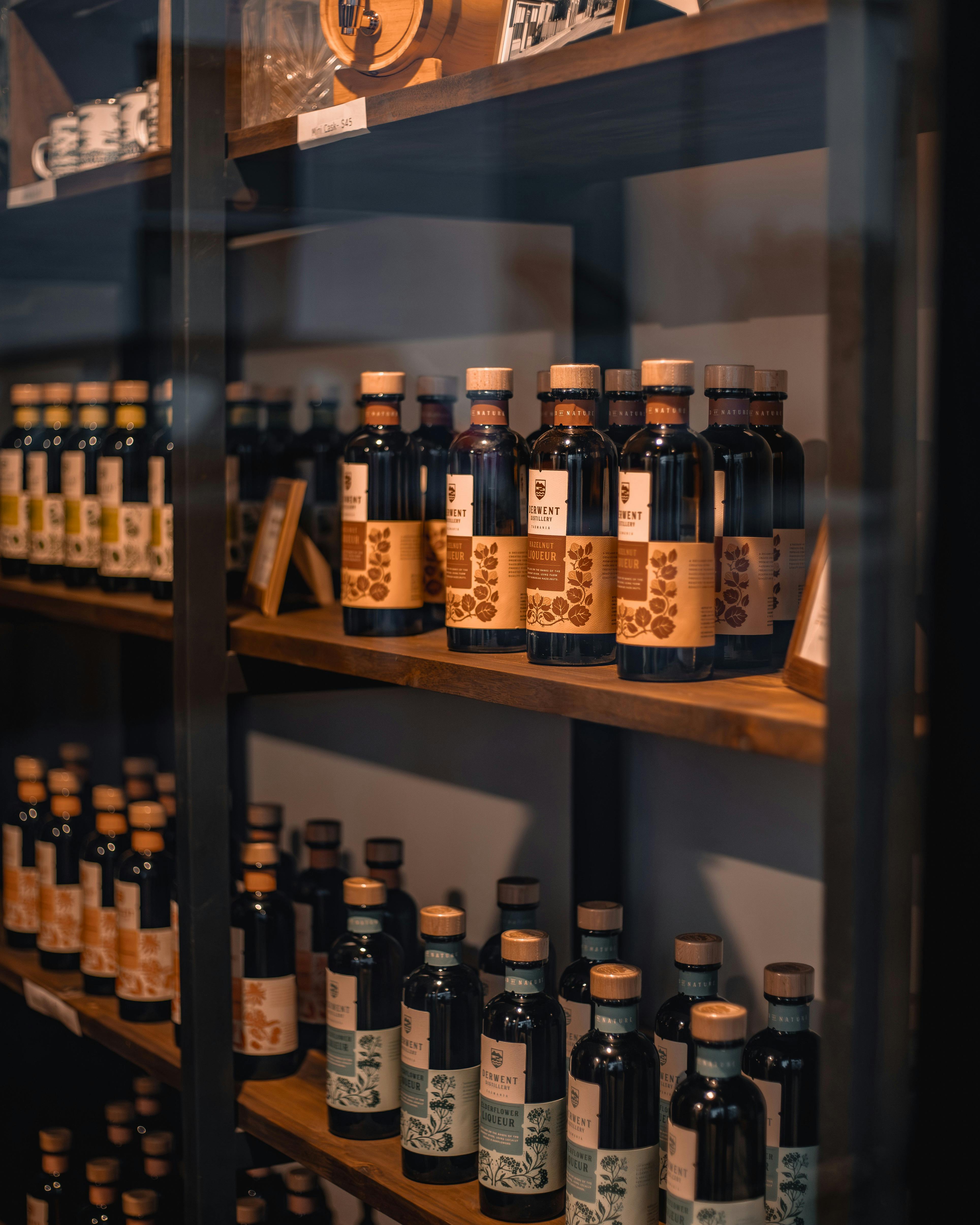 Gins, whisky and liqueurs