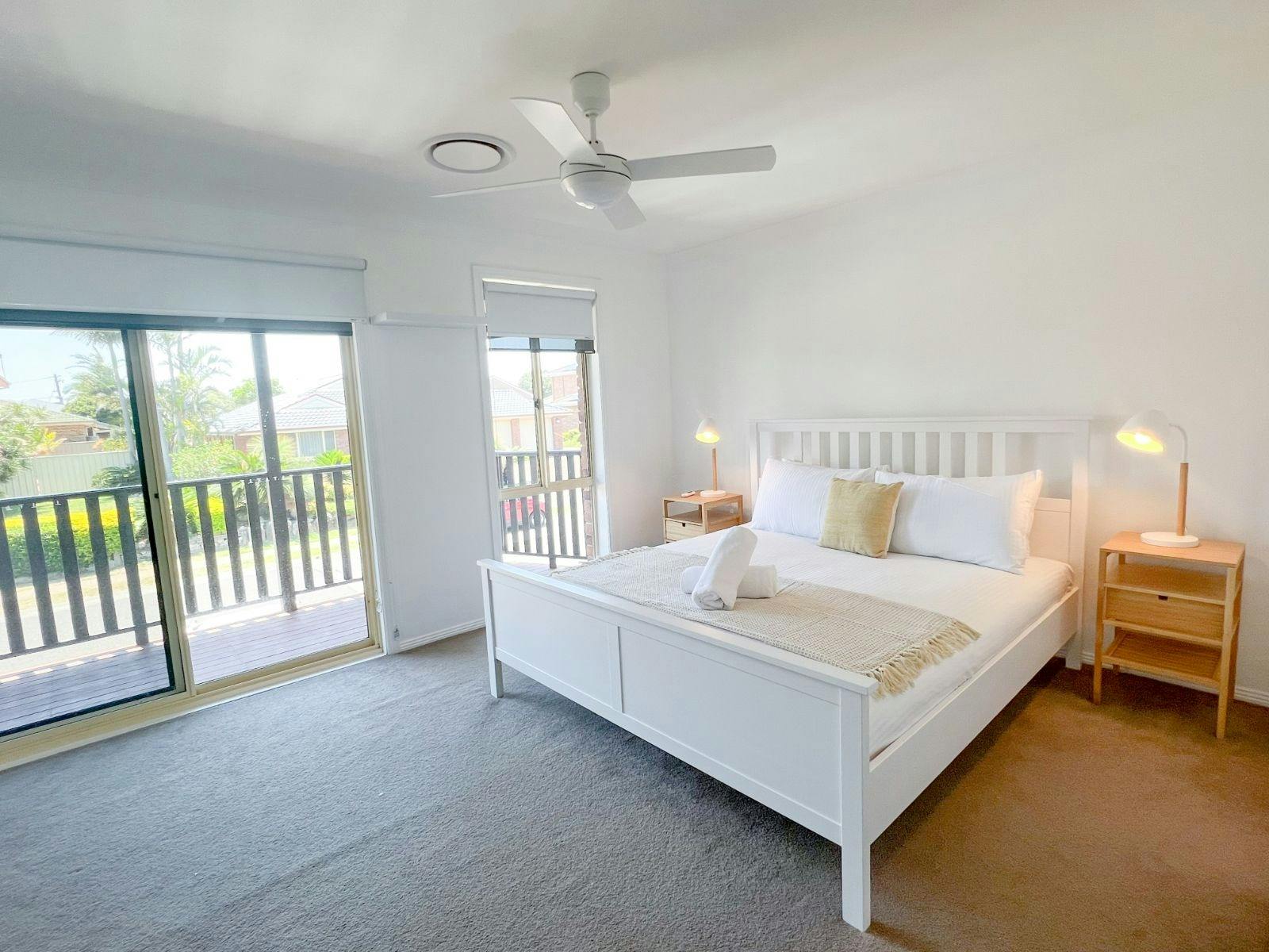 King bed with ensuite, ducted air conditioning and ceiling fan