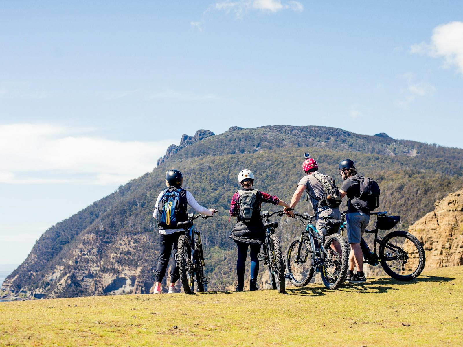 E-Bike riders on Fossil Cliffs