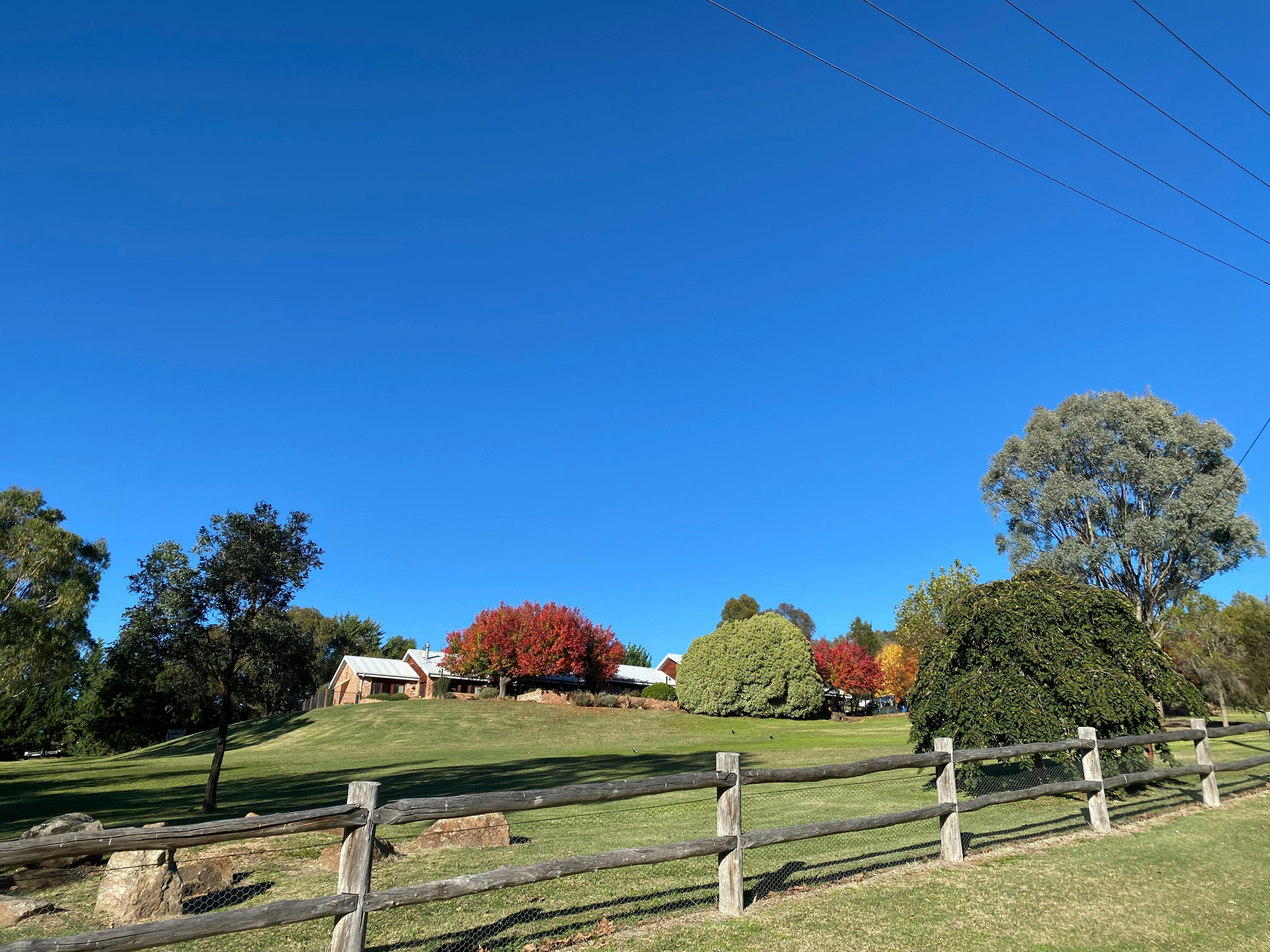 photo shows the house, land and fence in the foreground
