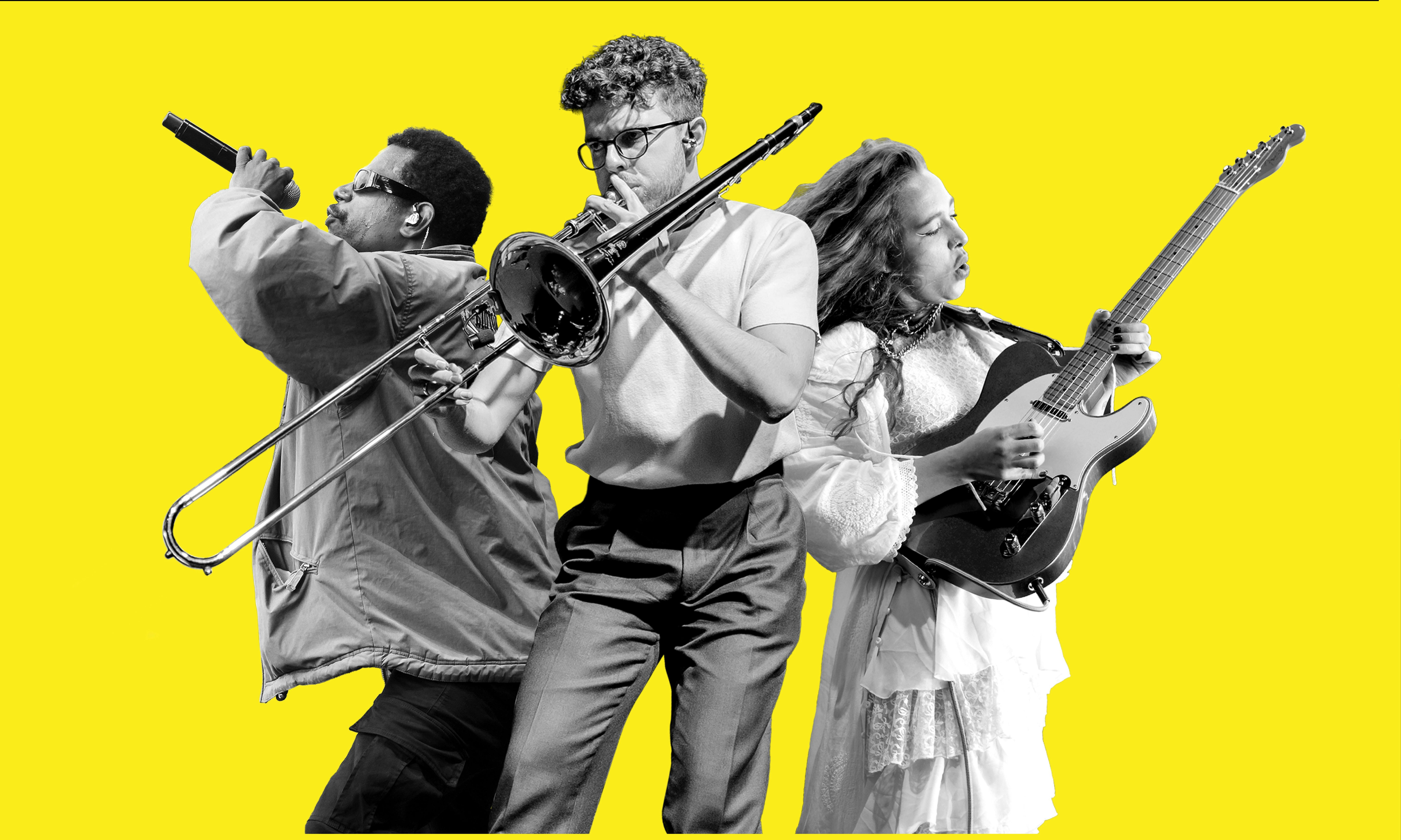 1 SINGER. 1 HORN PLAYER AND ONE GUITARIST.