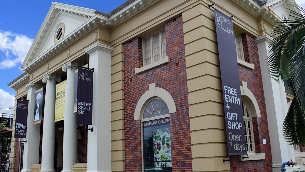 close up external photo of Cairns Art Gallery building