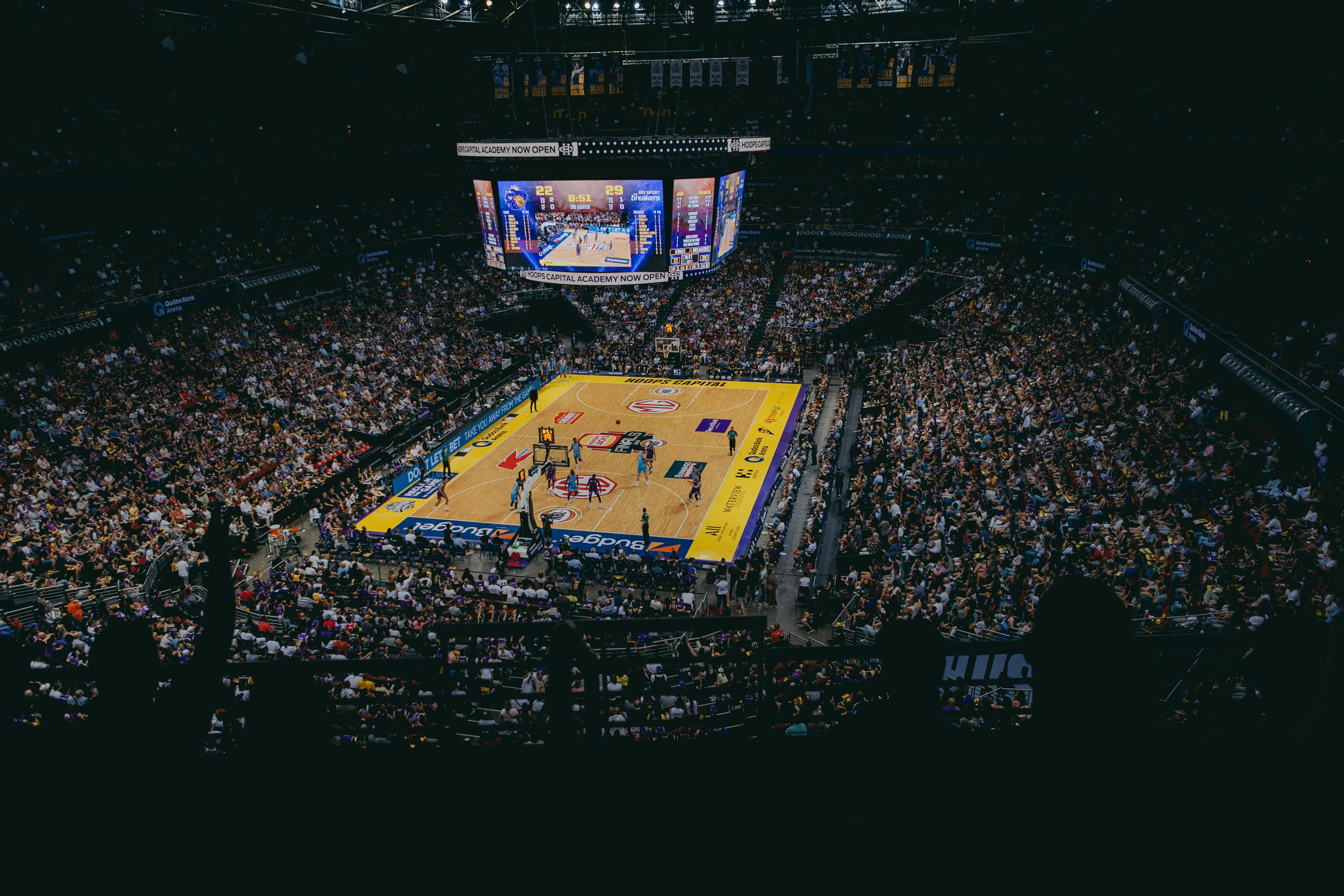 Photo of a  huge crowd at Sydney Kings game at Qudos Bank Arena