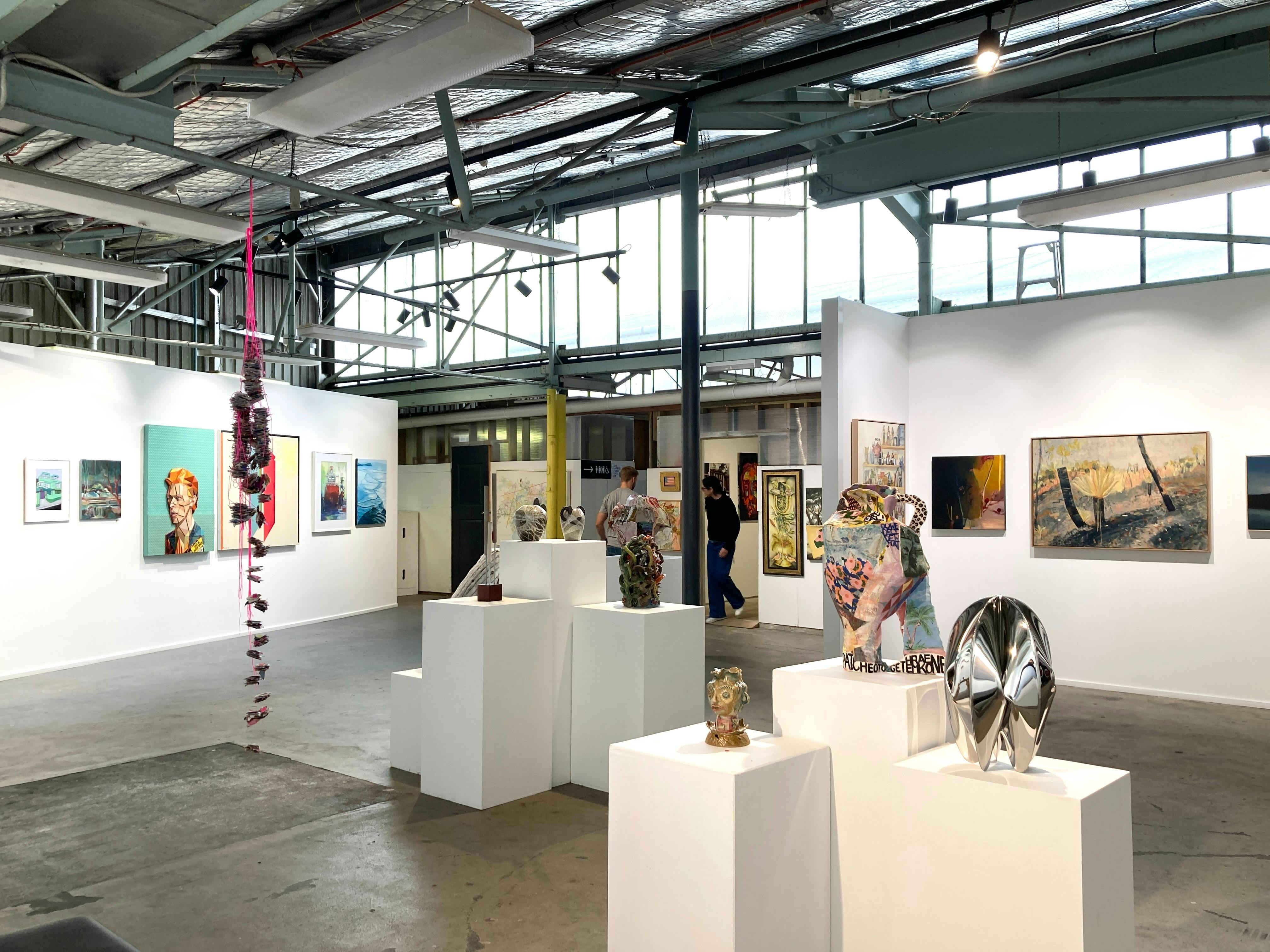 exhibit with a couple of visitors