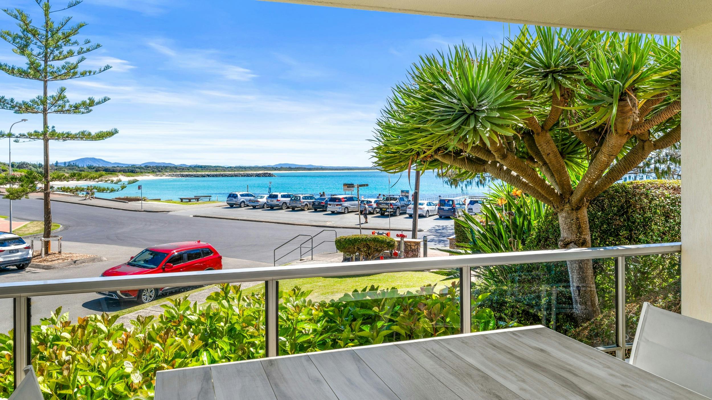Balcony with beach views