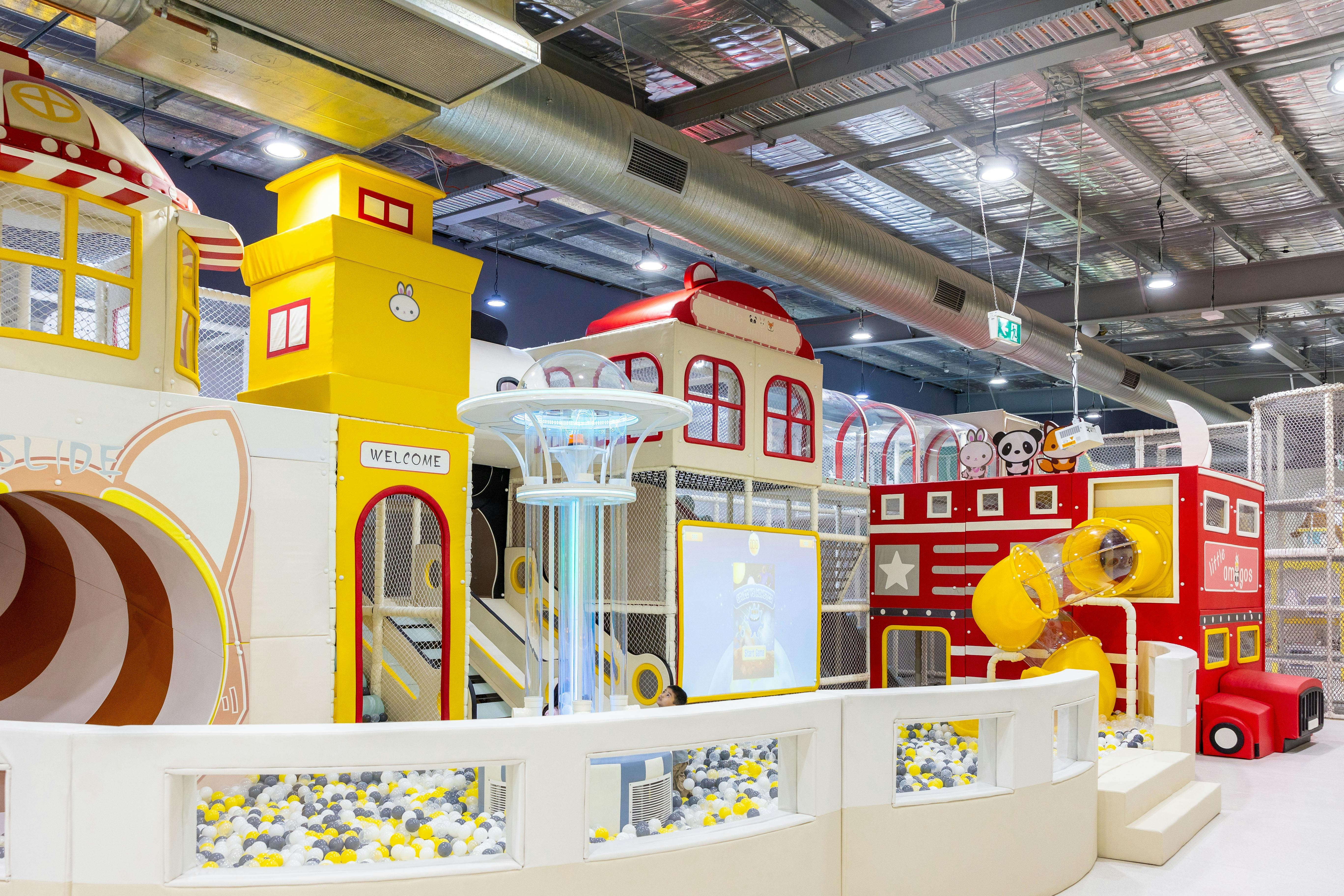 Huge Ball Pit, Slides, Interactive Games and More.