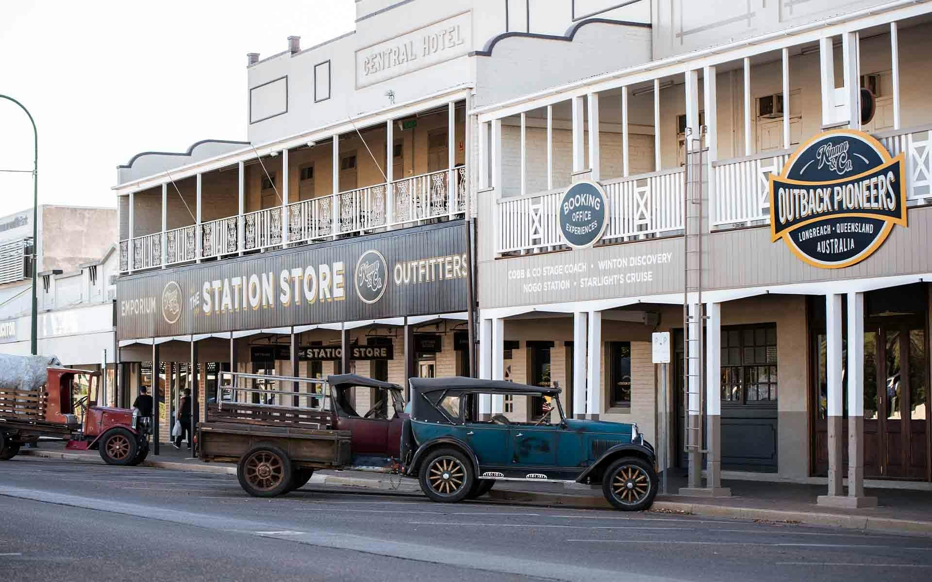 A view of the Welcome Home and Station Store from Eagle Street