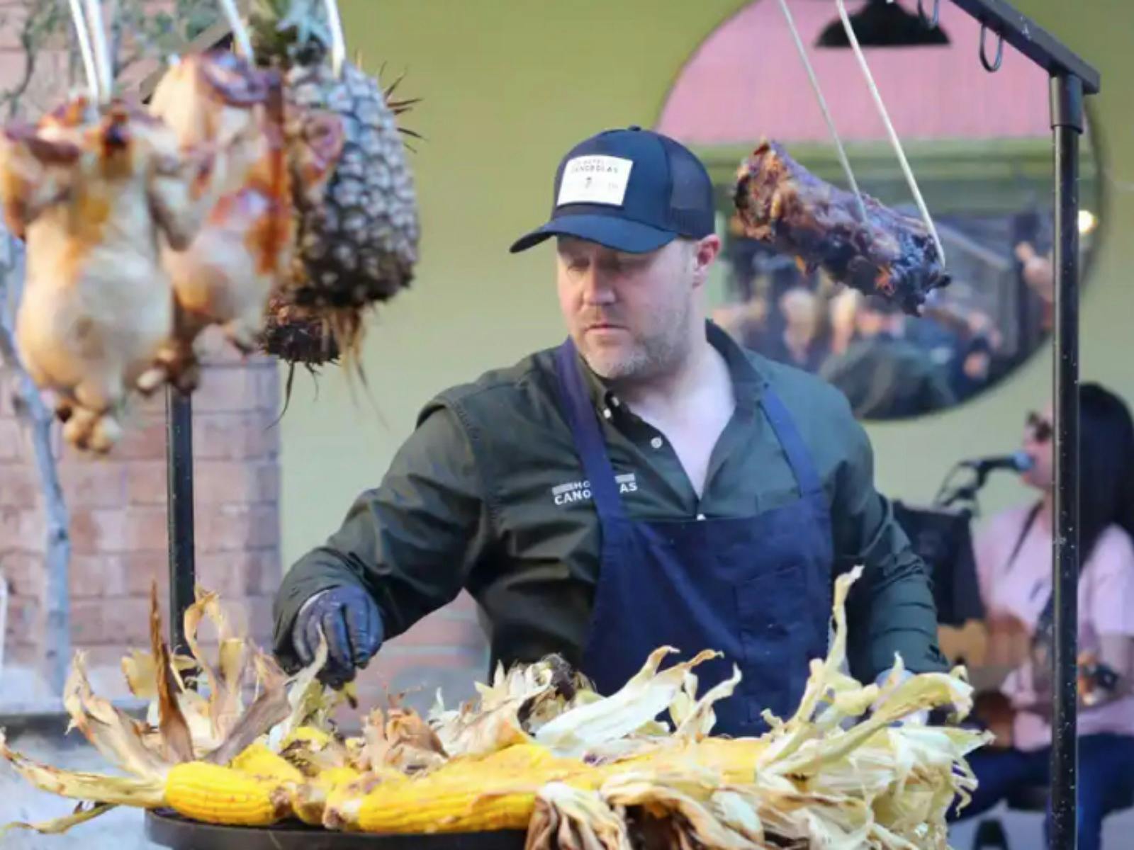 Chef making food