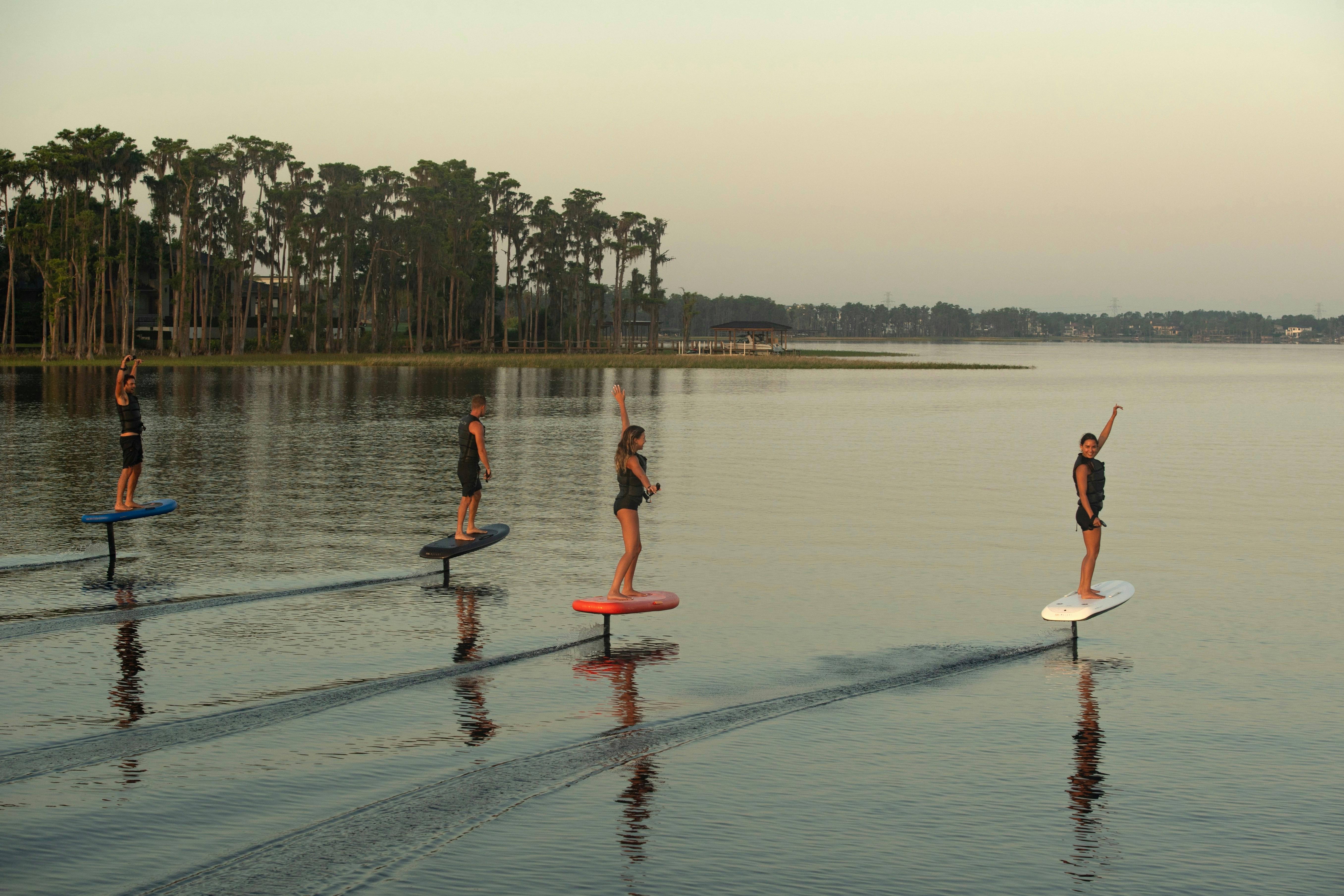 Happy Crew Efoiling with Fliteboard and Fliteschool Noosa