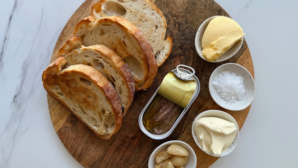 Anchovies on toast