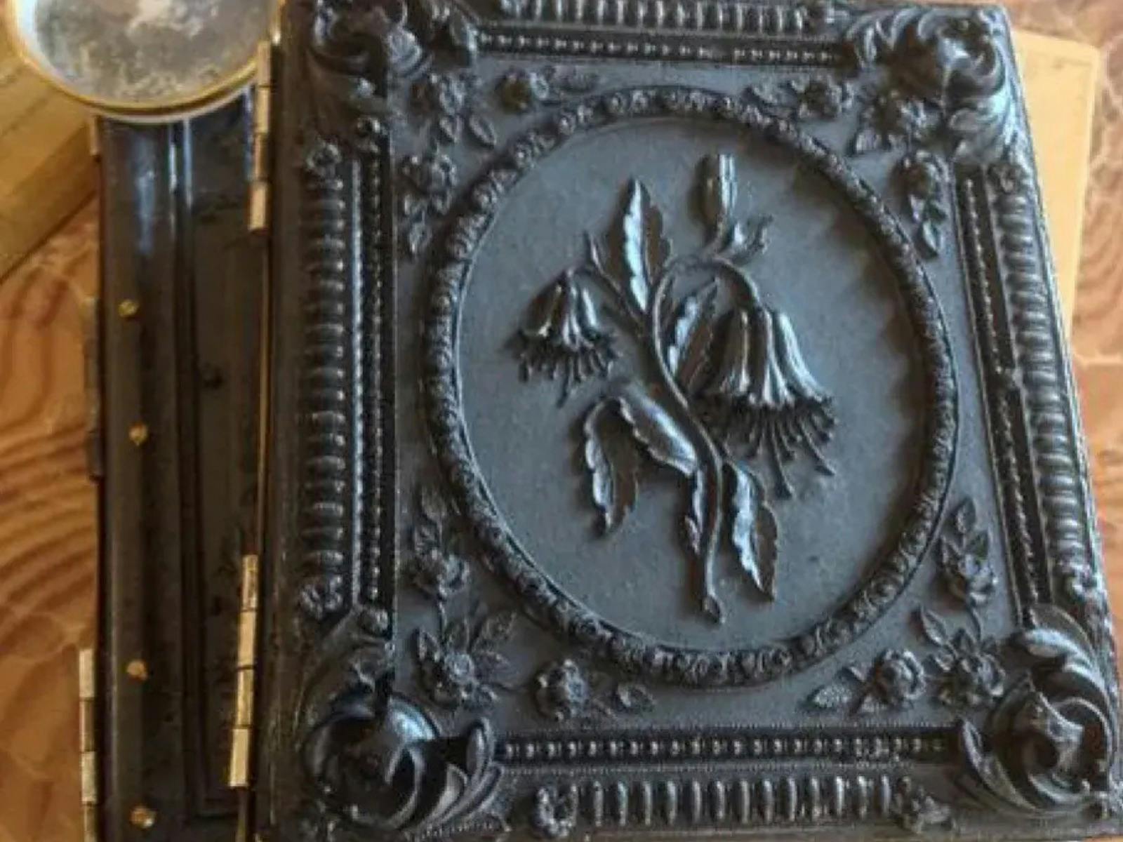 Black embossed decorative cover