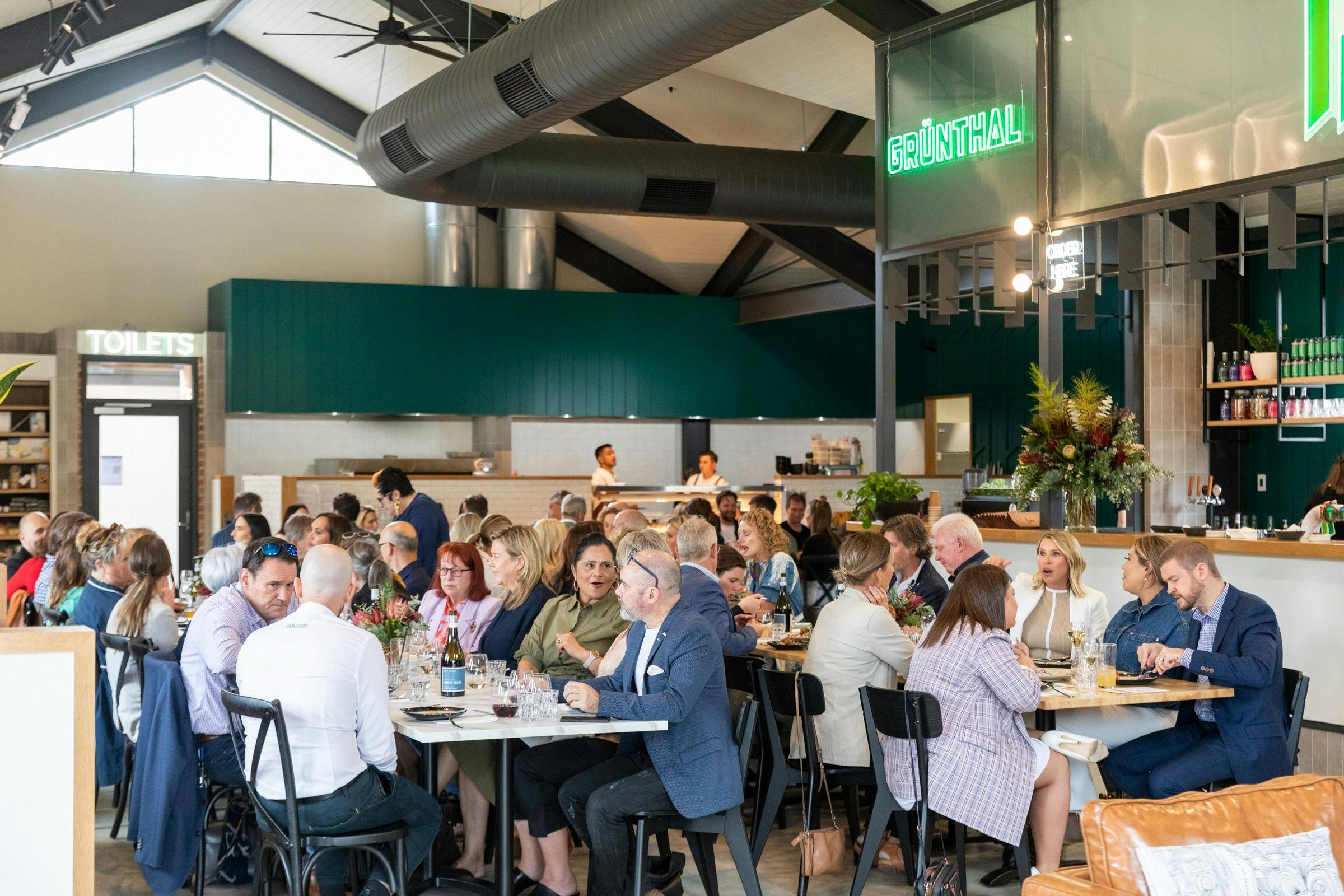 People sitting at tables