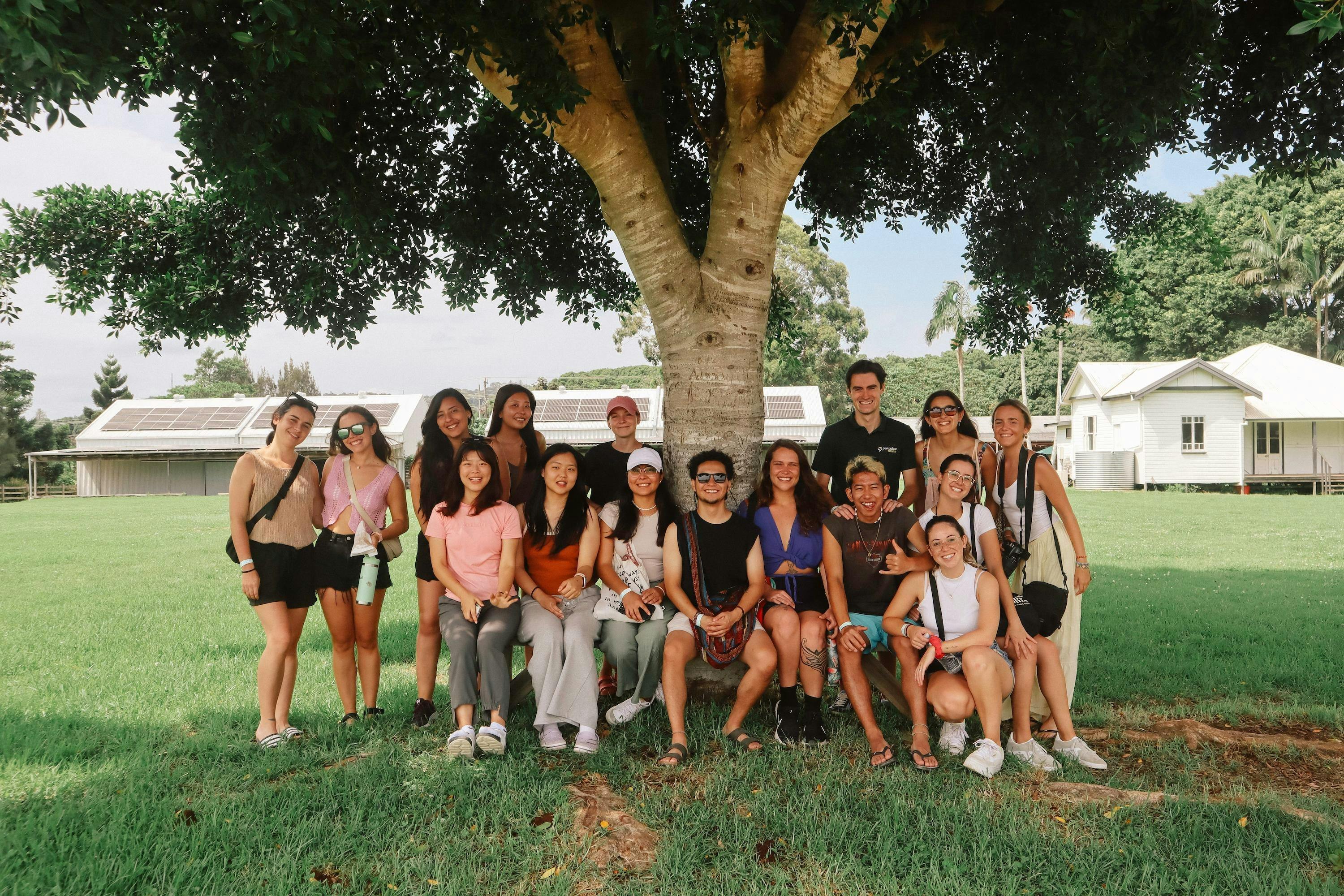 Paradise Tours group at The Farm, Byron Bay