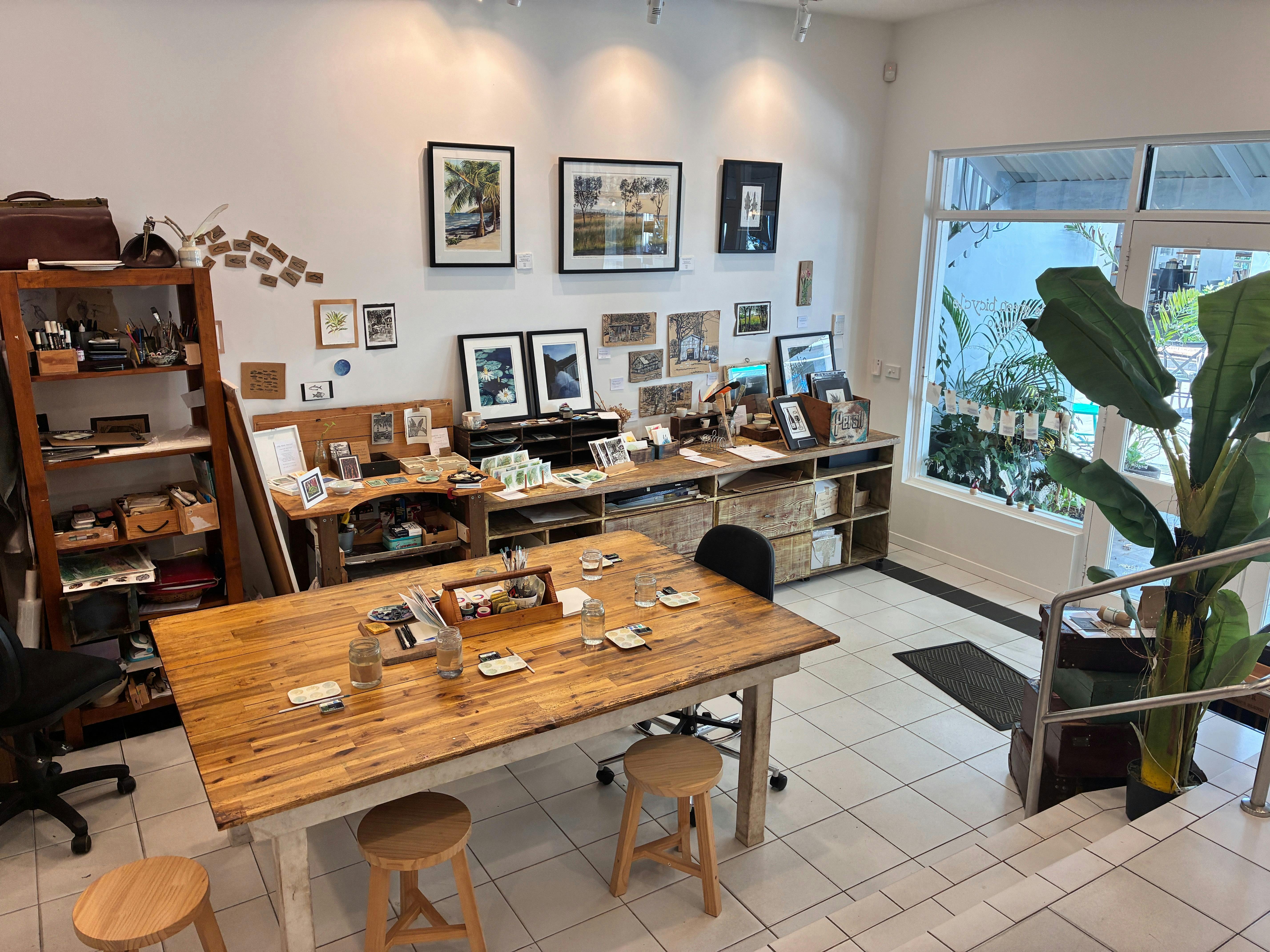 Studio Interior Little Green Bicycle Art Studio & Shop, Palm Cove