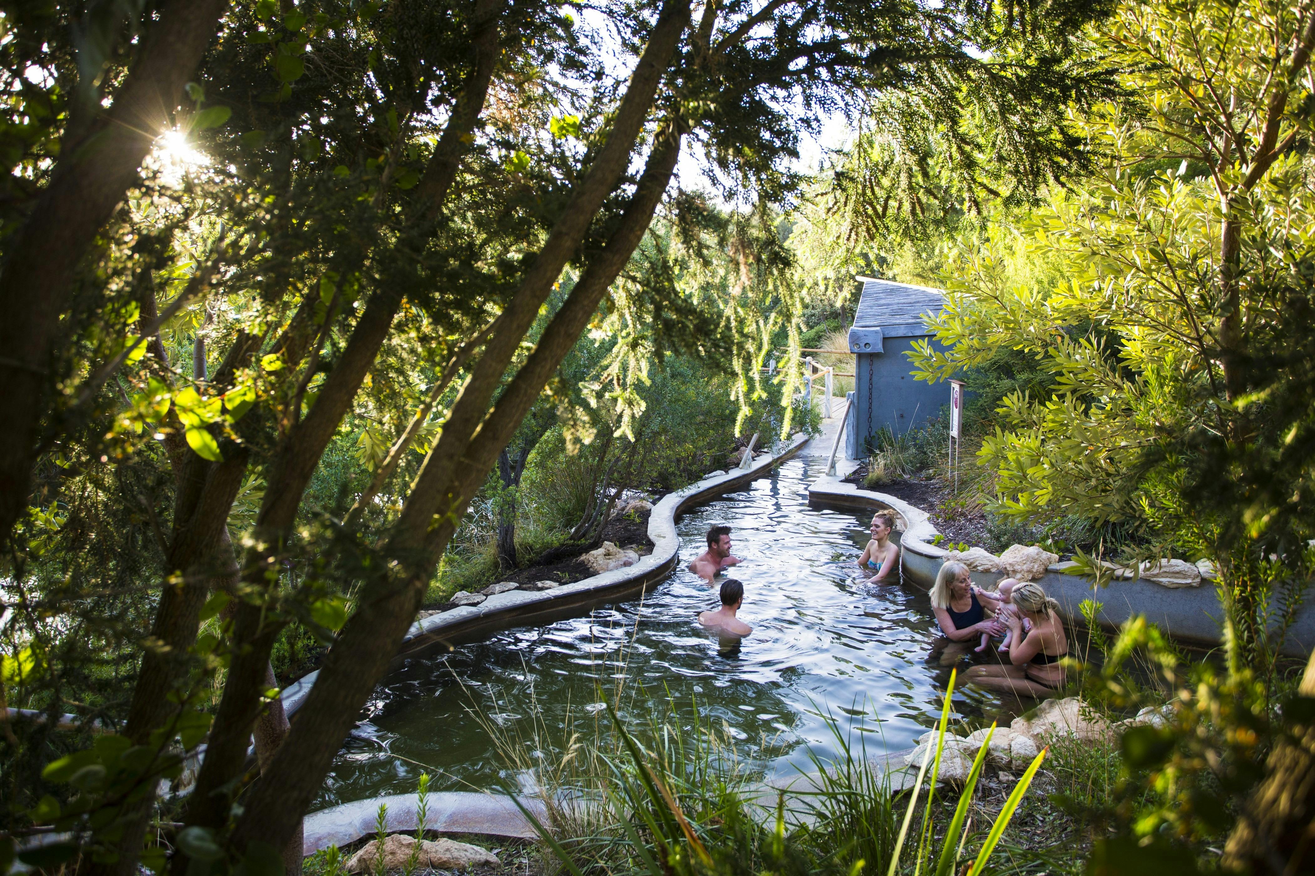 1 Bath House - Friends and family in hydro jet pool