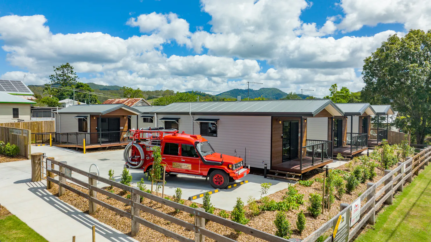 Aerial view of Kenilworth Country Cabins