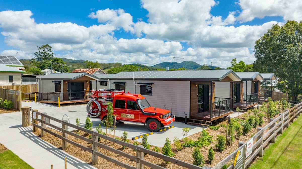 Aerial view of Kenilworth Country Cabins