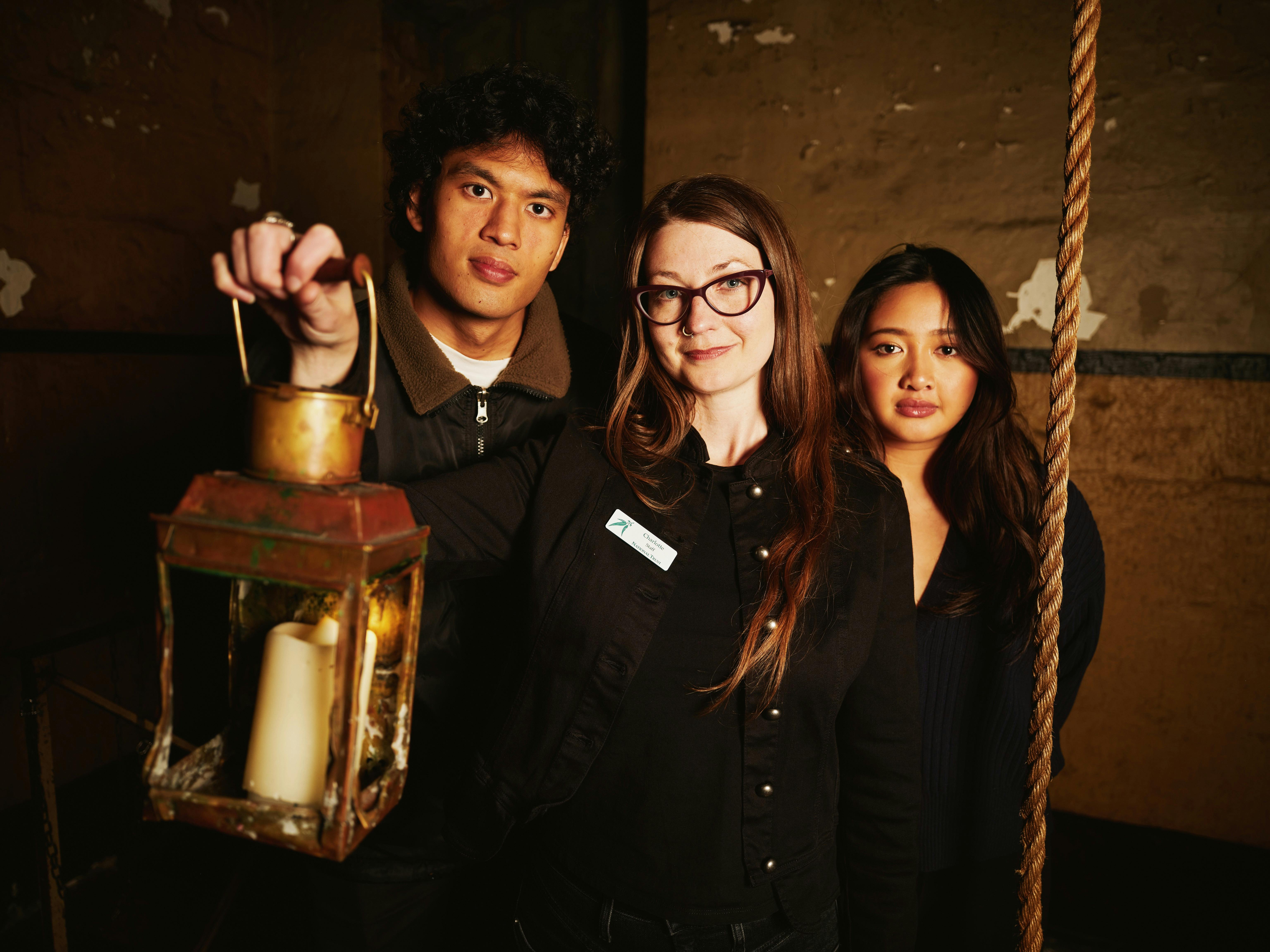 Guide and group on Night Tour