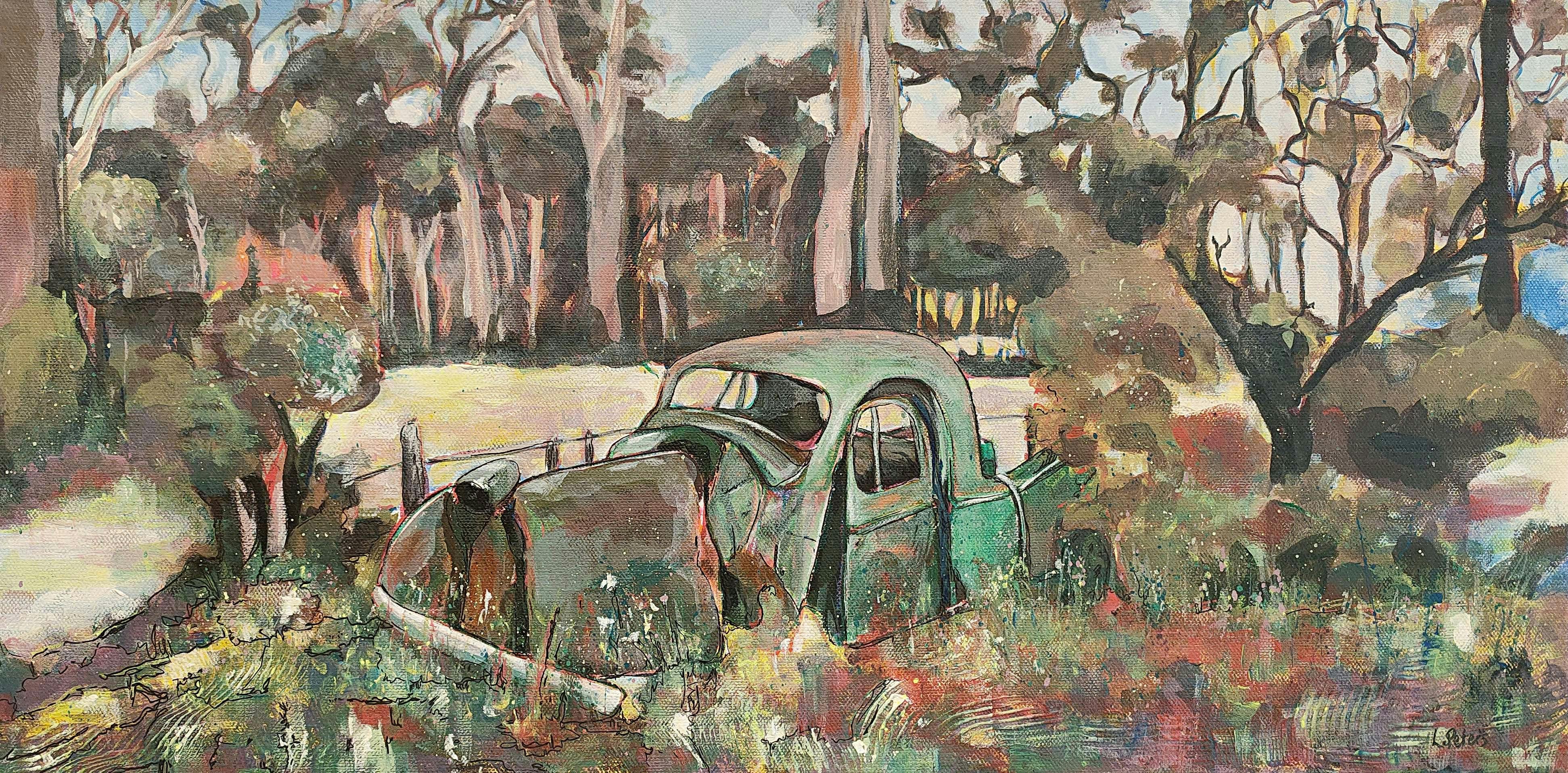 old ute, painting, abandoned, tasmania, art, exhibition, new,