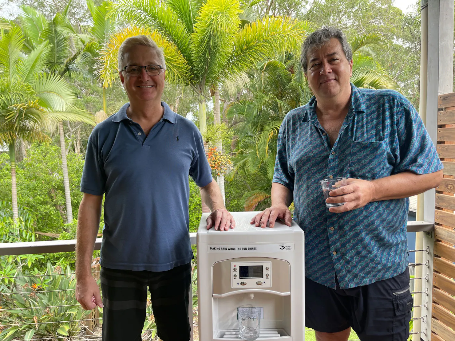 Drinking from an Airqua water from air machine