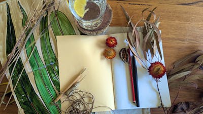 Hand stitched notebook with a gin and tonic