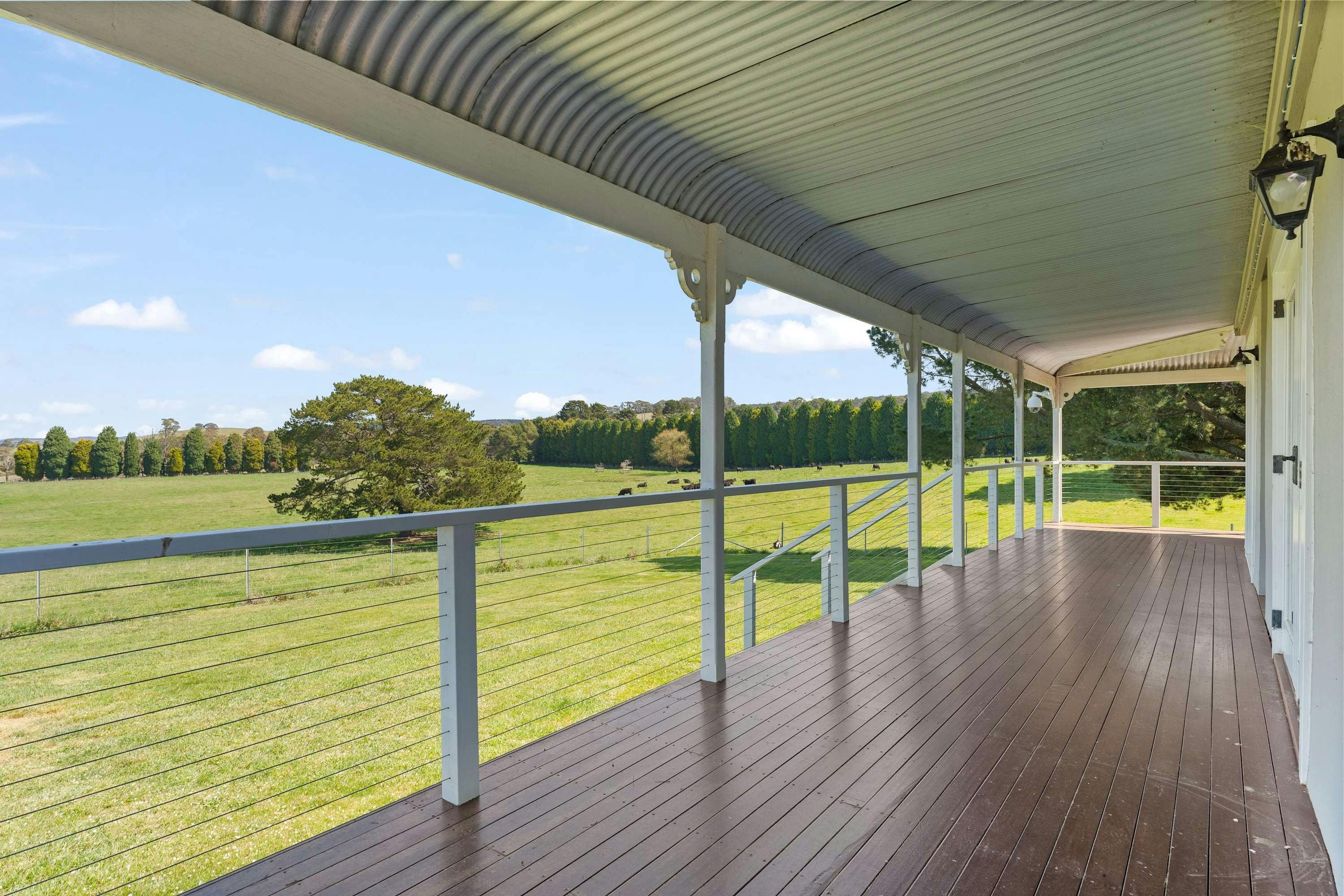 Verandah with a view of the farm