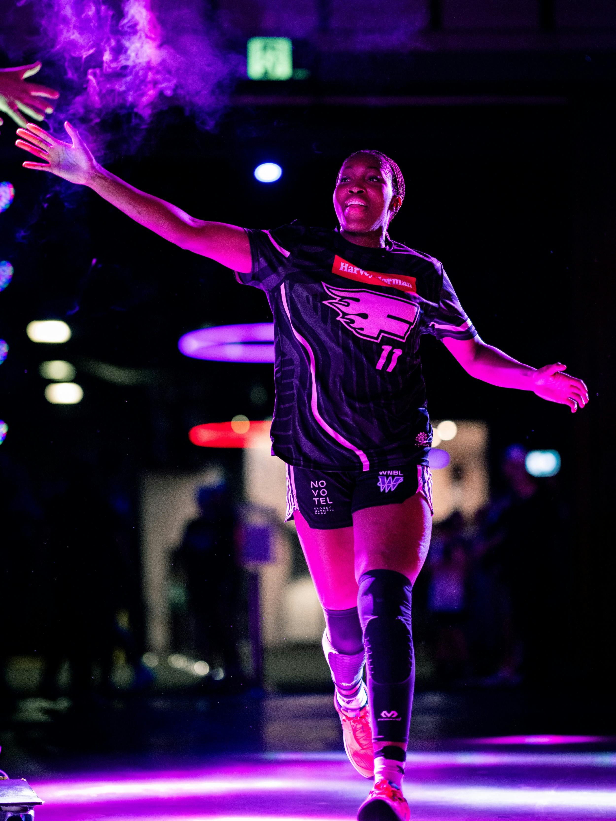 Agnes Emma-Nnopu running out of player tunnel