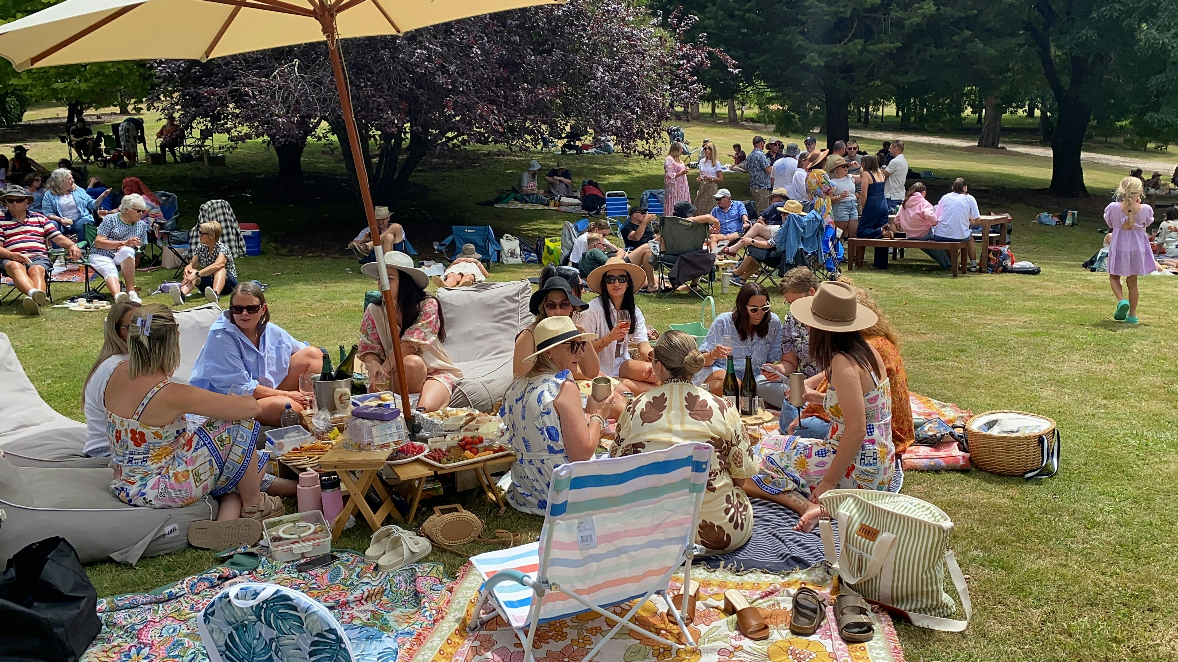 Chillout and relax on the lawn with some tunes and a glass of Delamere wine